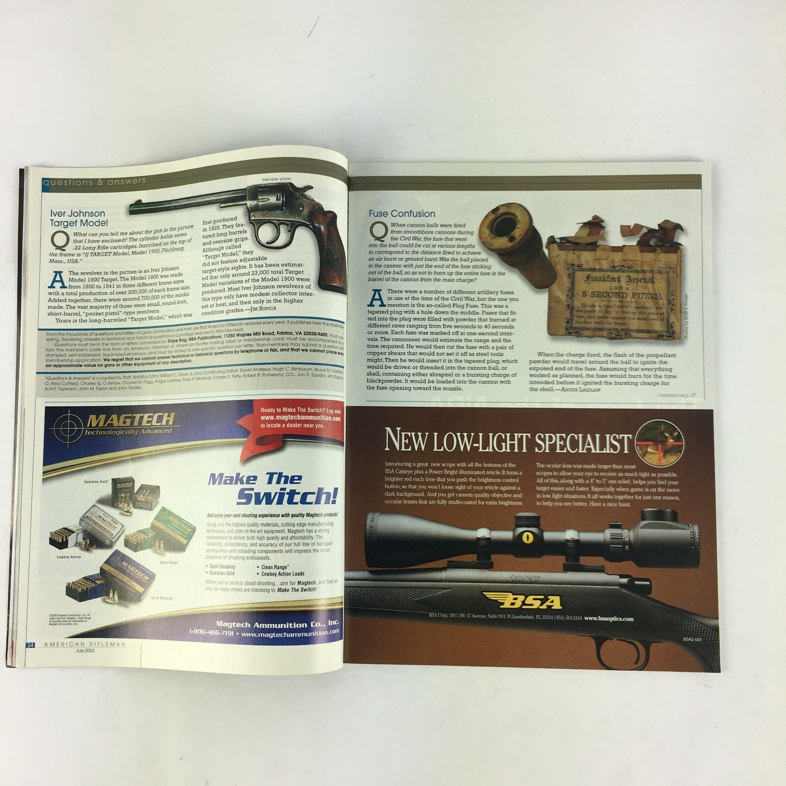 July 2003 American Rifleman Magazine Africa One Shot At a Time