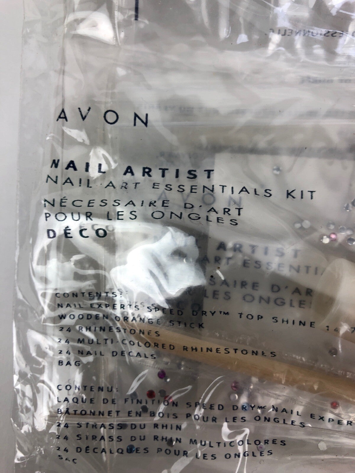 AVON 75 Piece Nail Artist - Nail Art Essentials Kit Rhinestones + Decals - NOS