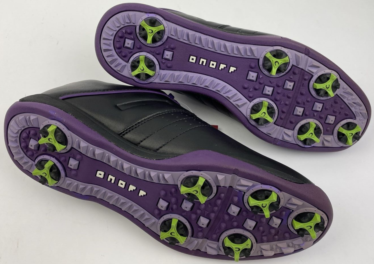 ONOFF Hard Spike Golf Shoes OS7114 black purple size 24.5 US 8 rare golf footwear