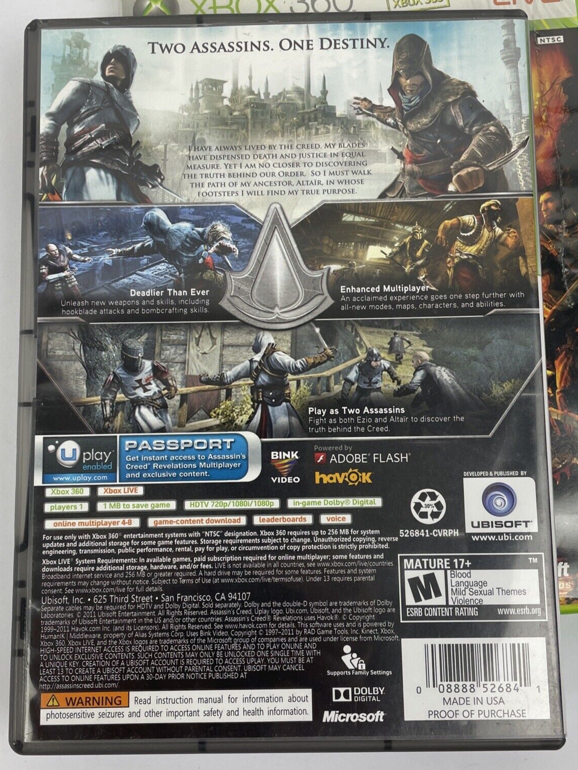 Assassin's Creed: Revelations Microsoft Xbox 360 + XBOX 360 Live : Gears Of War