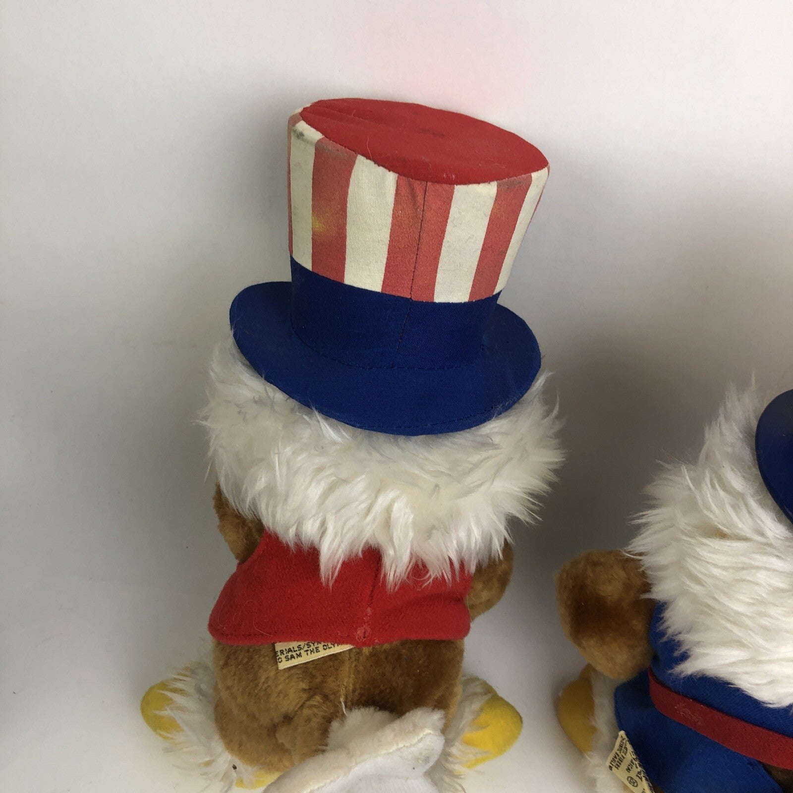 2 x SAM The Olympic Eagle Los Angeles Mascot 80/84 Plush #8330 Weightlifting +