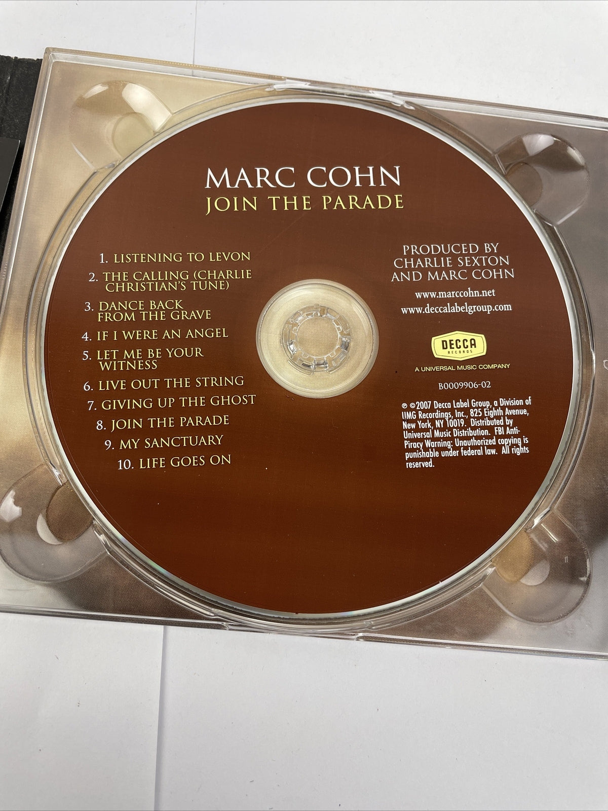 " MARC COHN " JOIN THE PARADE - Digital Audio CD 2007 DECA LABEL GROUP BC