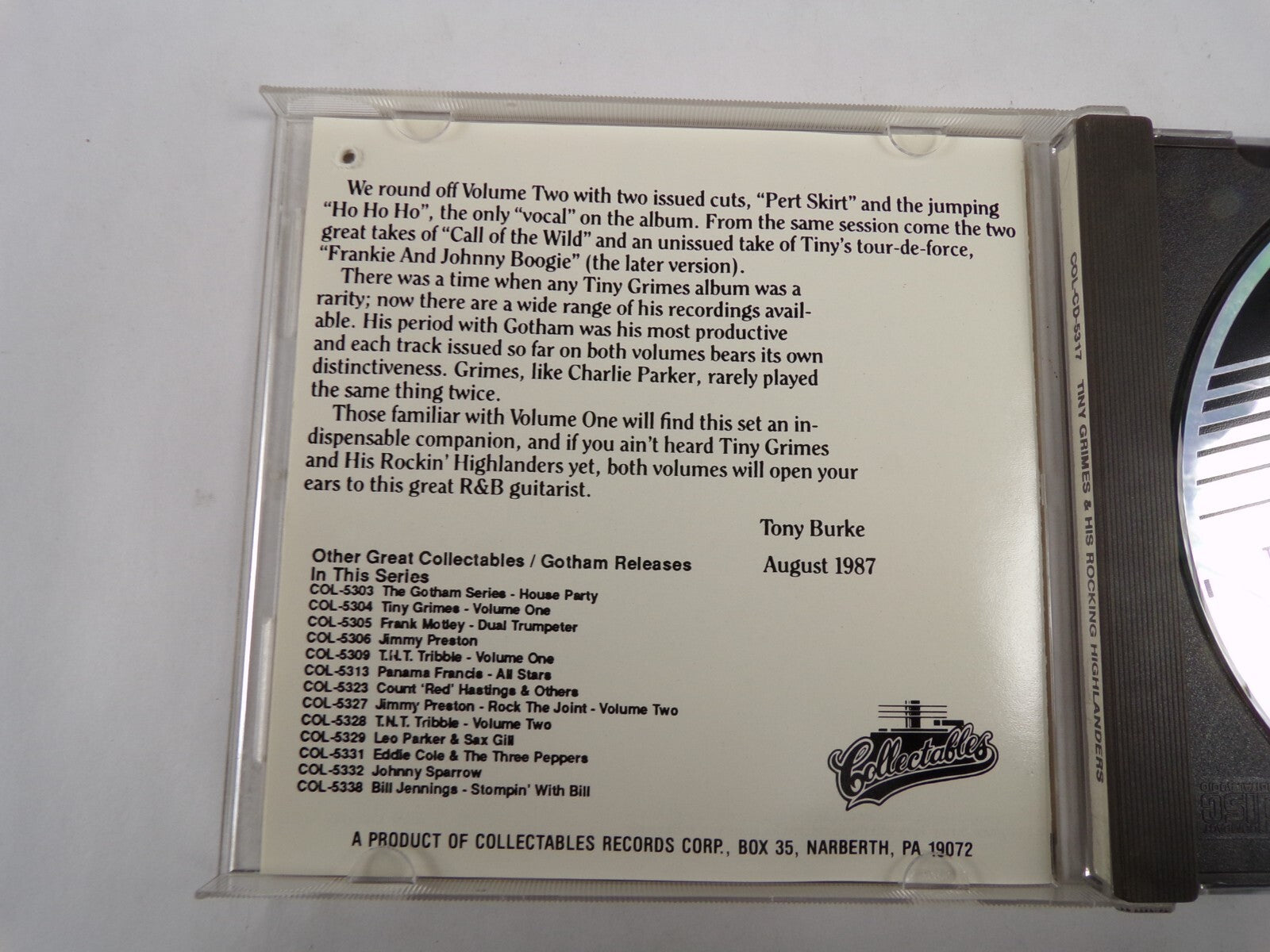 Tiny Grimes & His Rocking Highlanders Call Of The Will CD#59