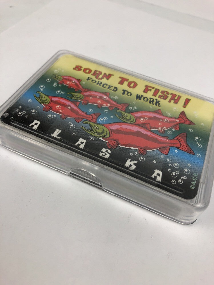 Alaska Novelty Playing Cards Poker - Born to fish forced to work - Salmon