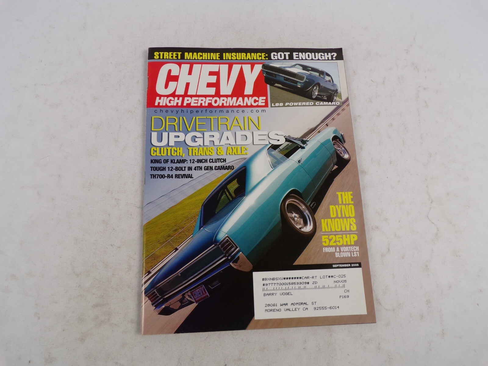 September 2005 Chevy High Performance Drivetrain Upgrades Street Machine Insuran