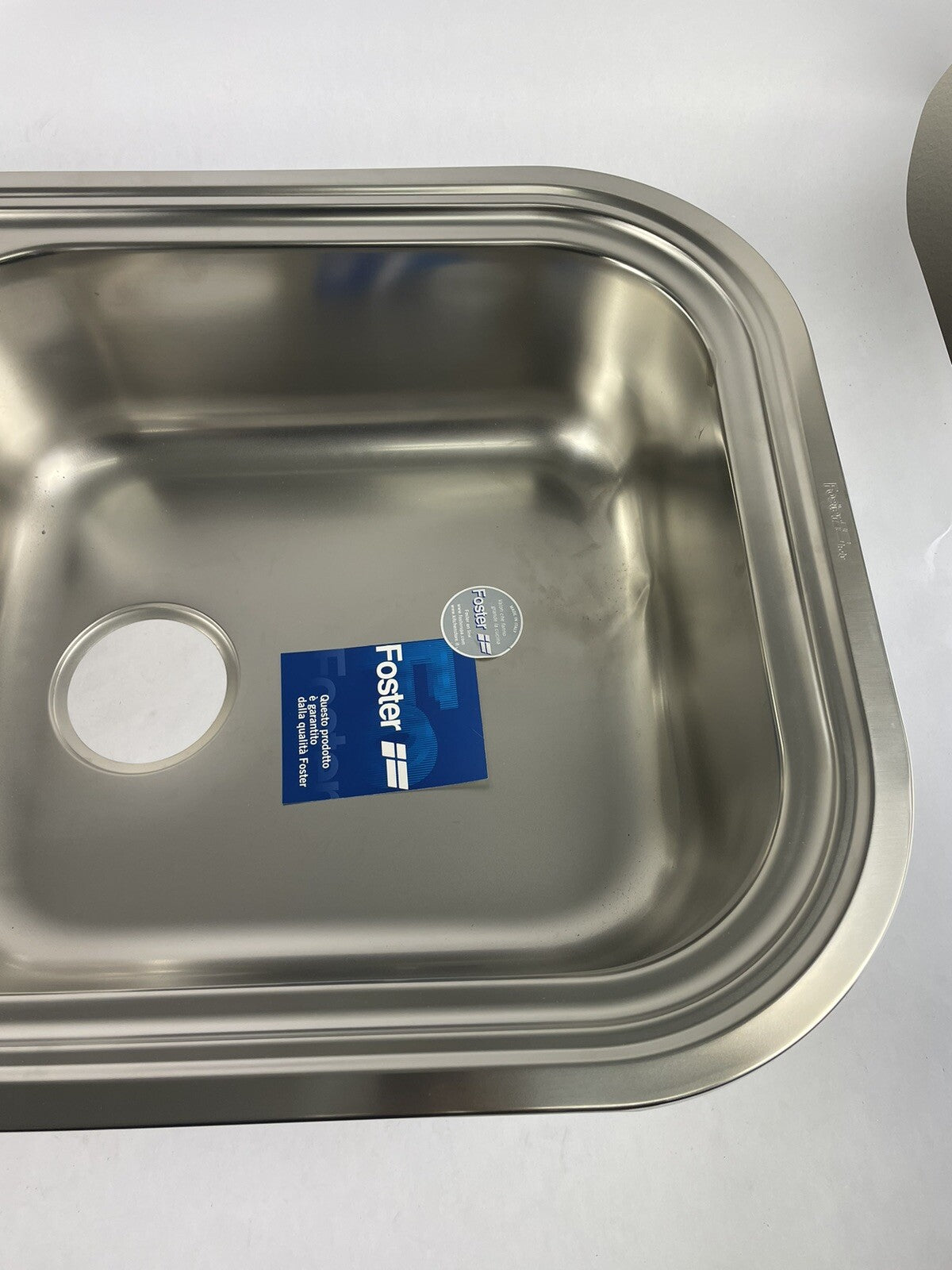 Foster brushed stainless steel kitchen sink with drainer 33.75 x 19.75 inch single bowl sink