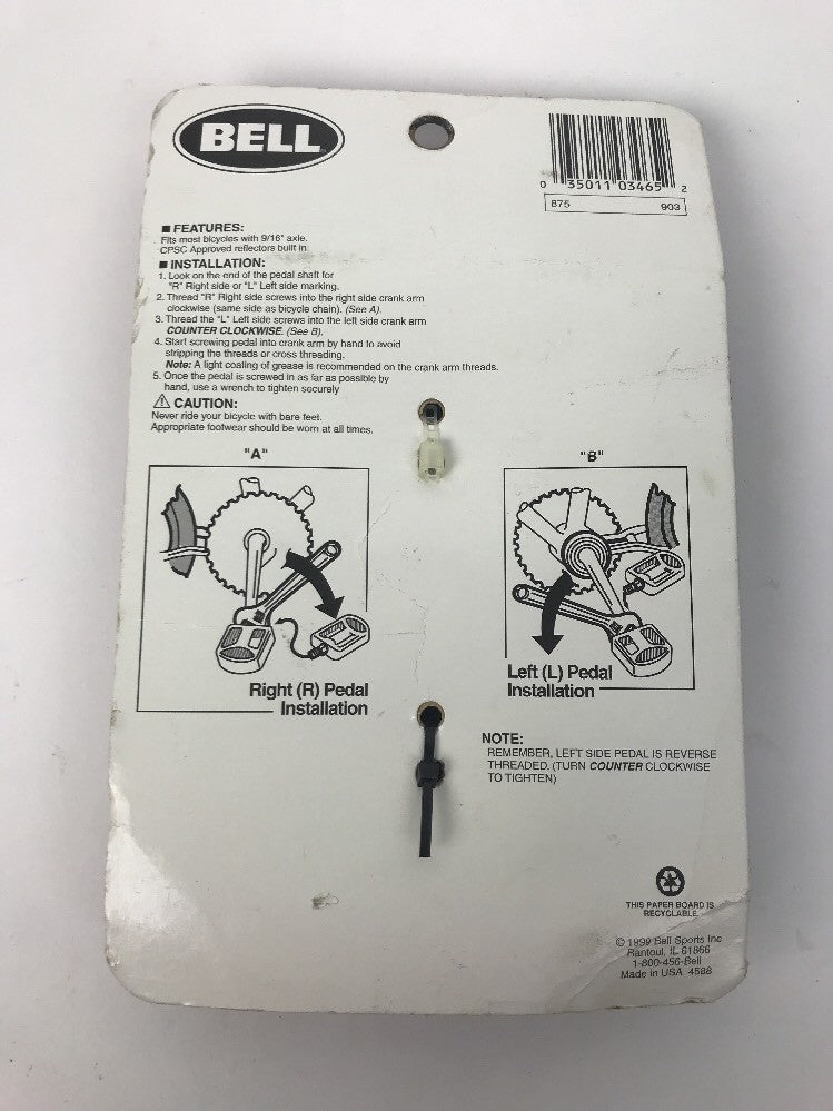 Bell Sports Cycle Products 9/16" Trail 'N' Tour ATB Pedals 03465