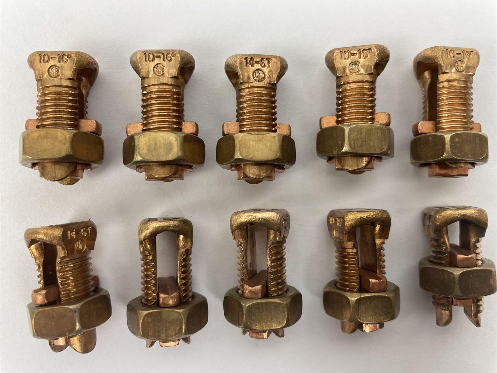 Lot of 10 OEM BURNDY KS17 DB 6 RUN Split Bolt Connector - LOOK * BEST DEAL