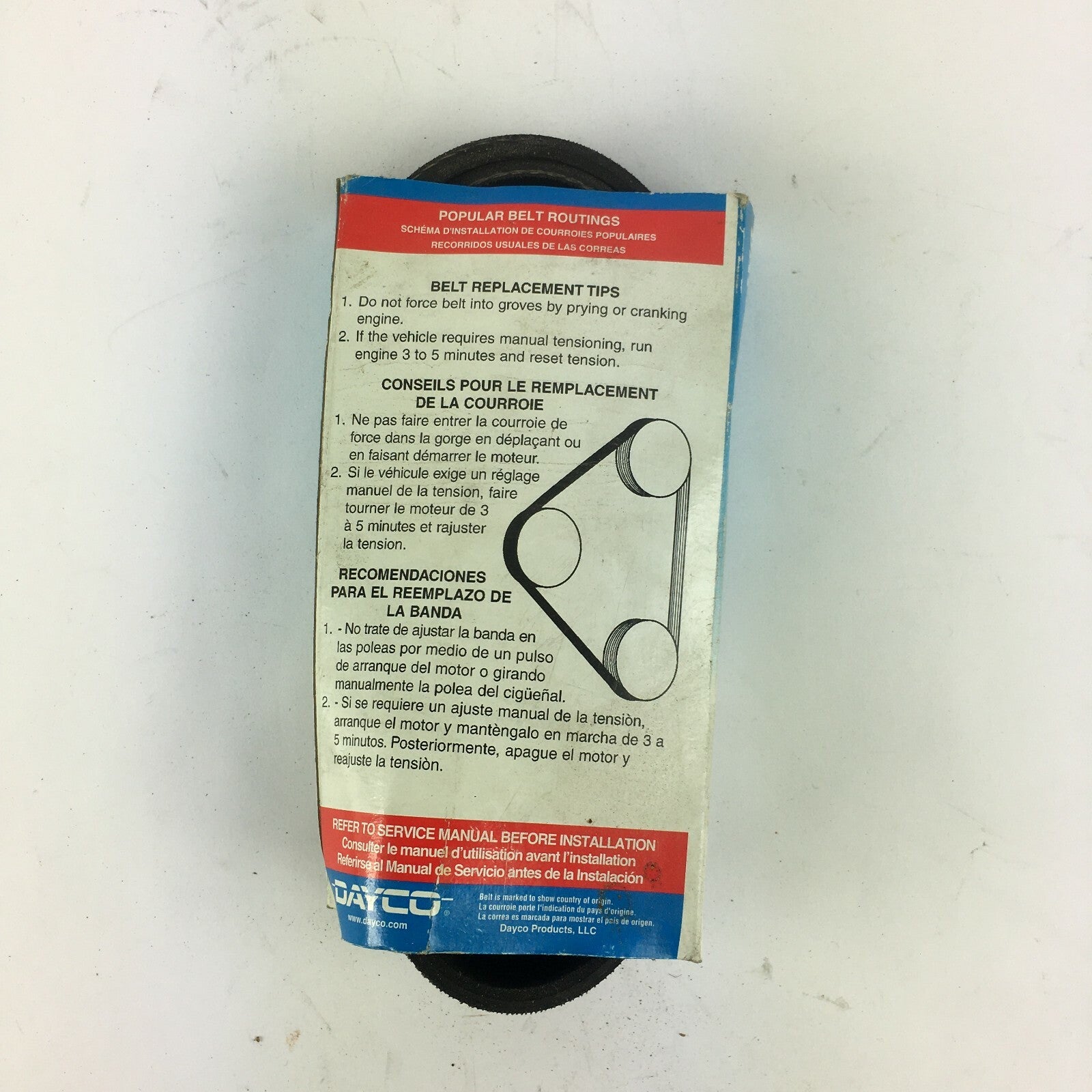 Genuine Dayco Poly Rib Automotive Tensioner Belt 5060325-6PK0825 A3