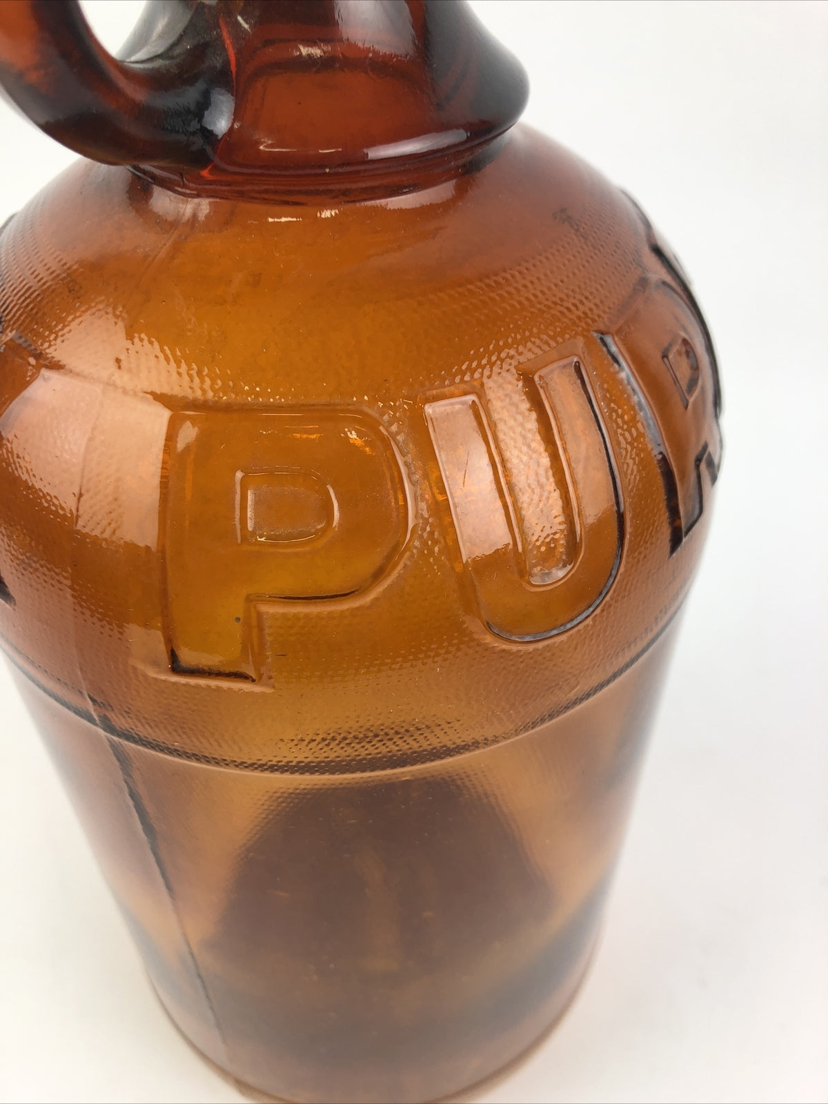 Vintage 1/2 Gallon Purex Amber Brown Bottle Duraglass Farmhouse Laundry Room