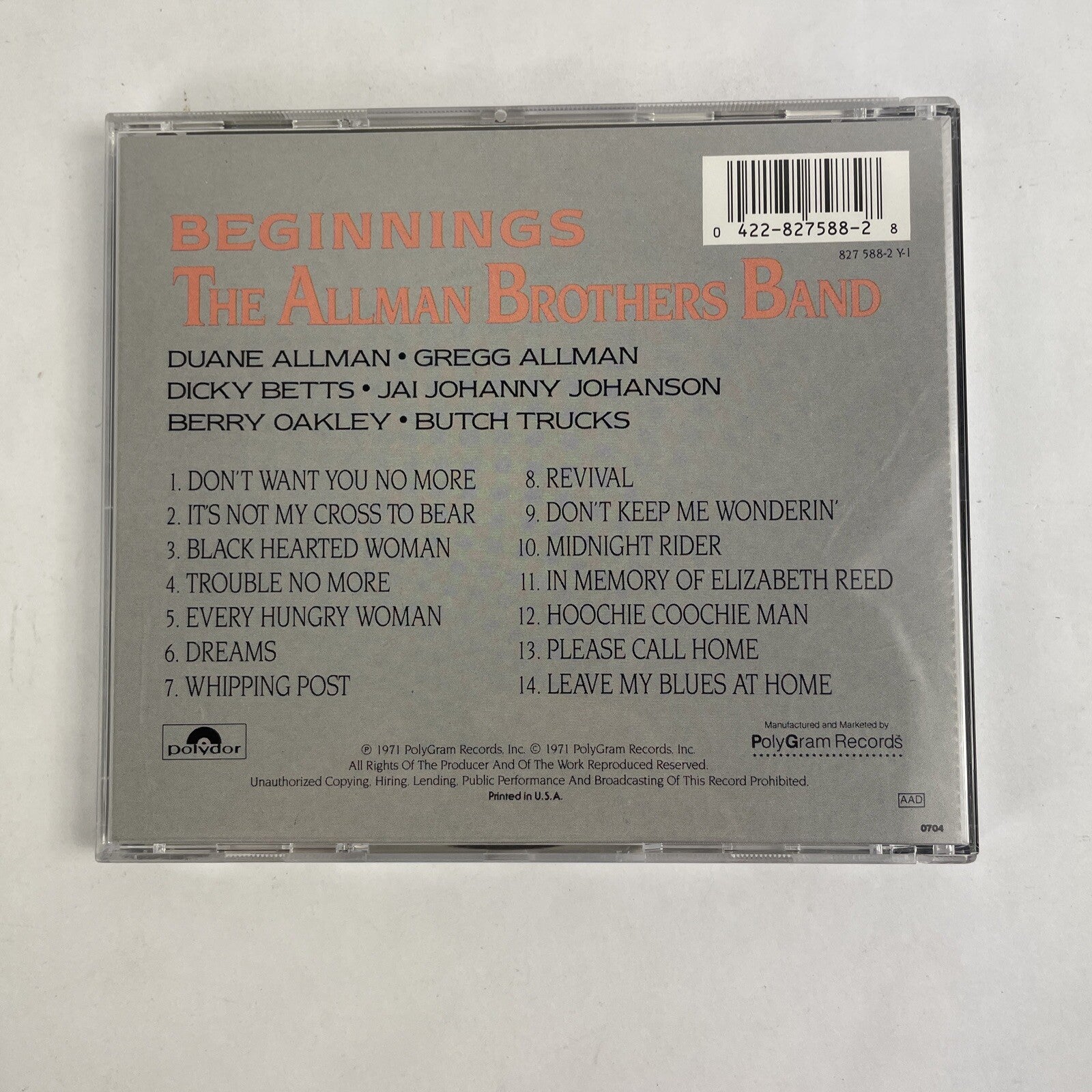 The Allman Brothers Band - Beginnings CD #20