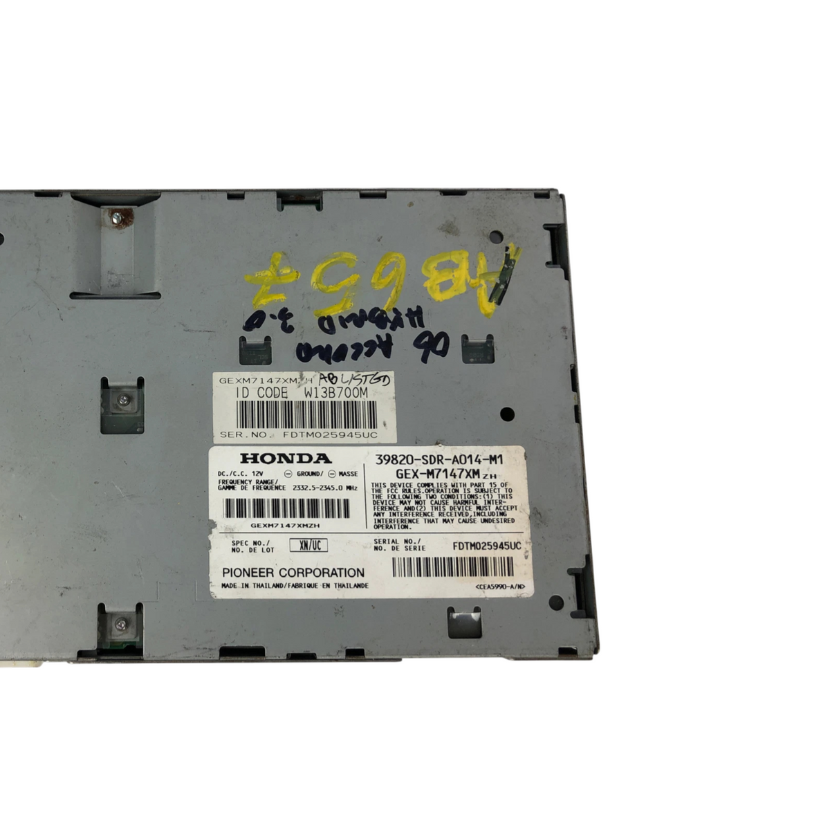 03-07 Honda Accord OEM Satellite XM radio receiver module # 39820-SDR-A012-M1