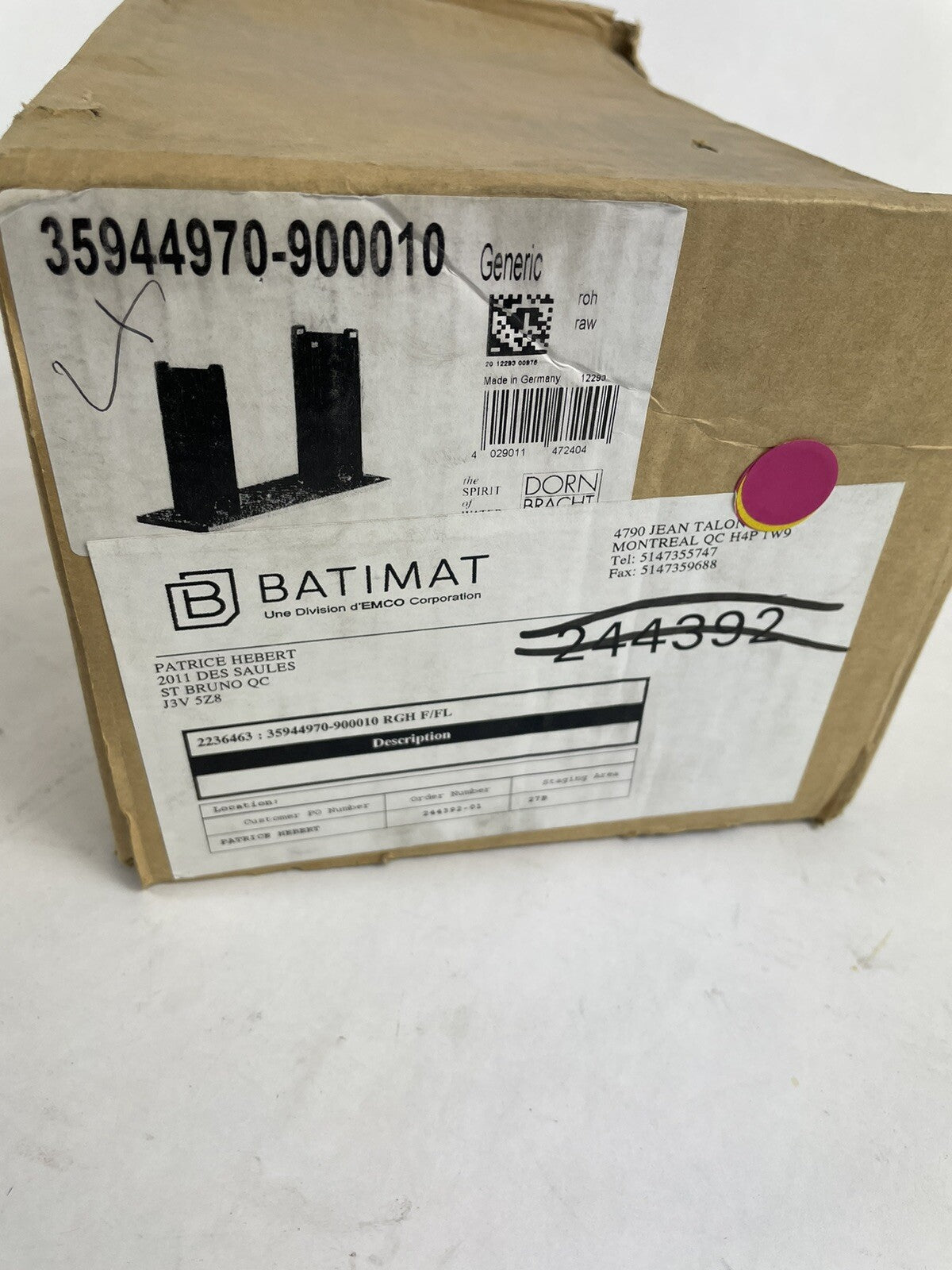 Dornbracht 35944970 floor mount tub spout rough-in installation kit