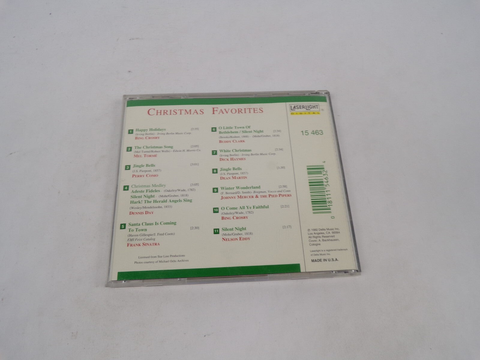 Christmas Favorites Dean Martin Perry Como Mel Torme Johnny Mercer Happy CD#71