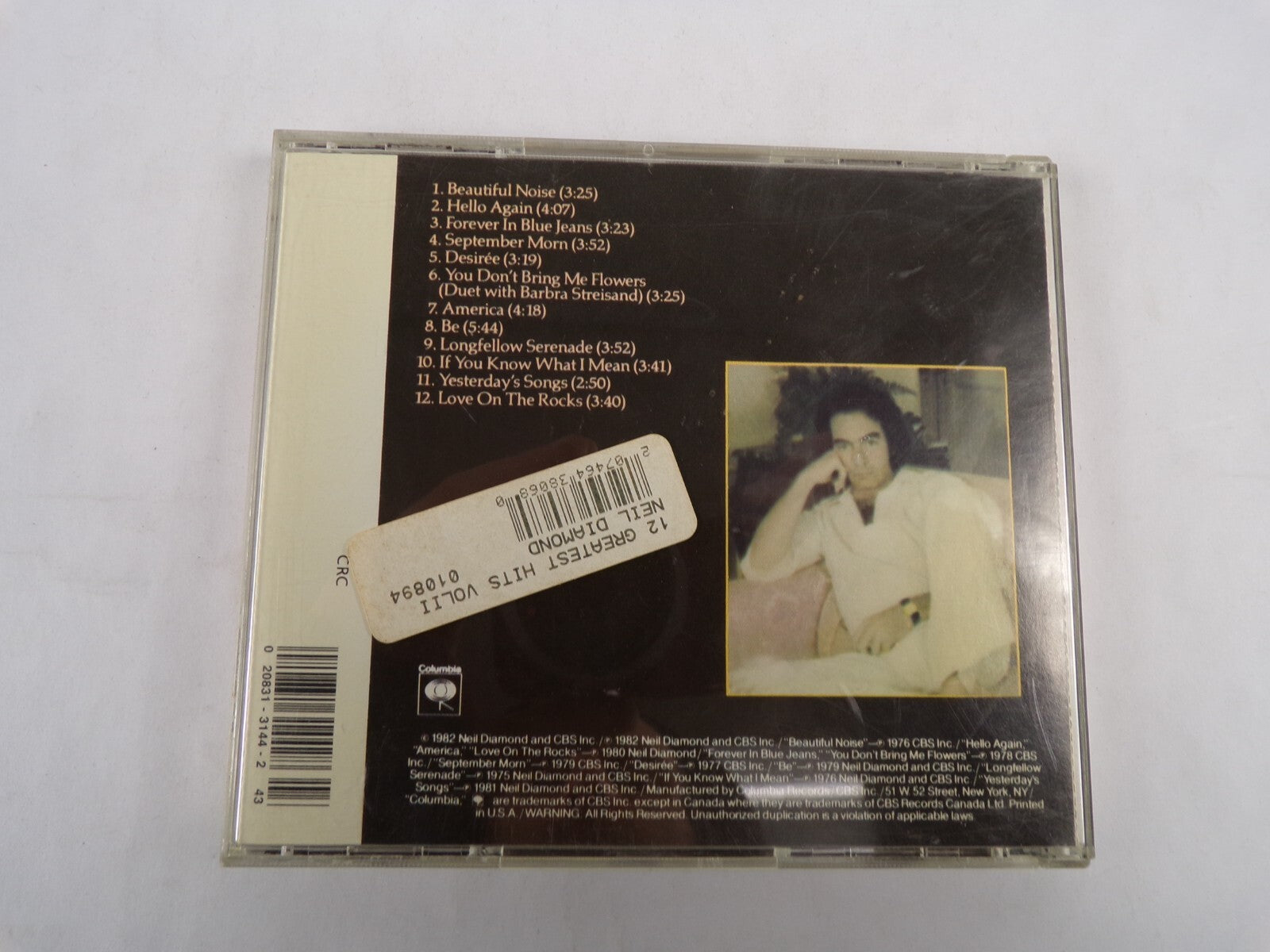 Neil Diamond 12 Greatest Hits Volume ll Beautiful Noise Hello Again Desire CD#55