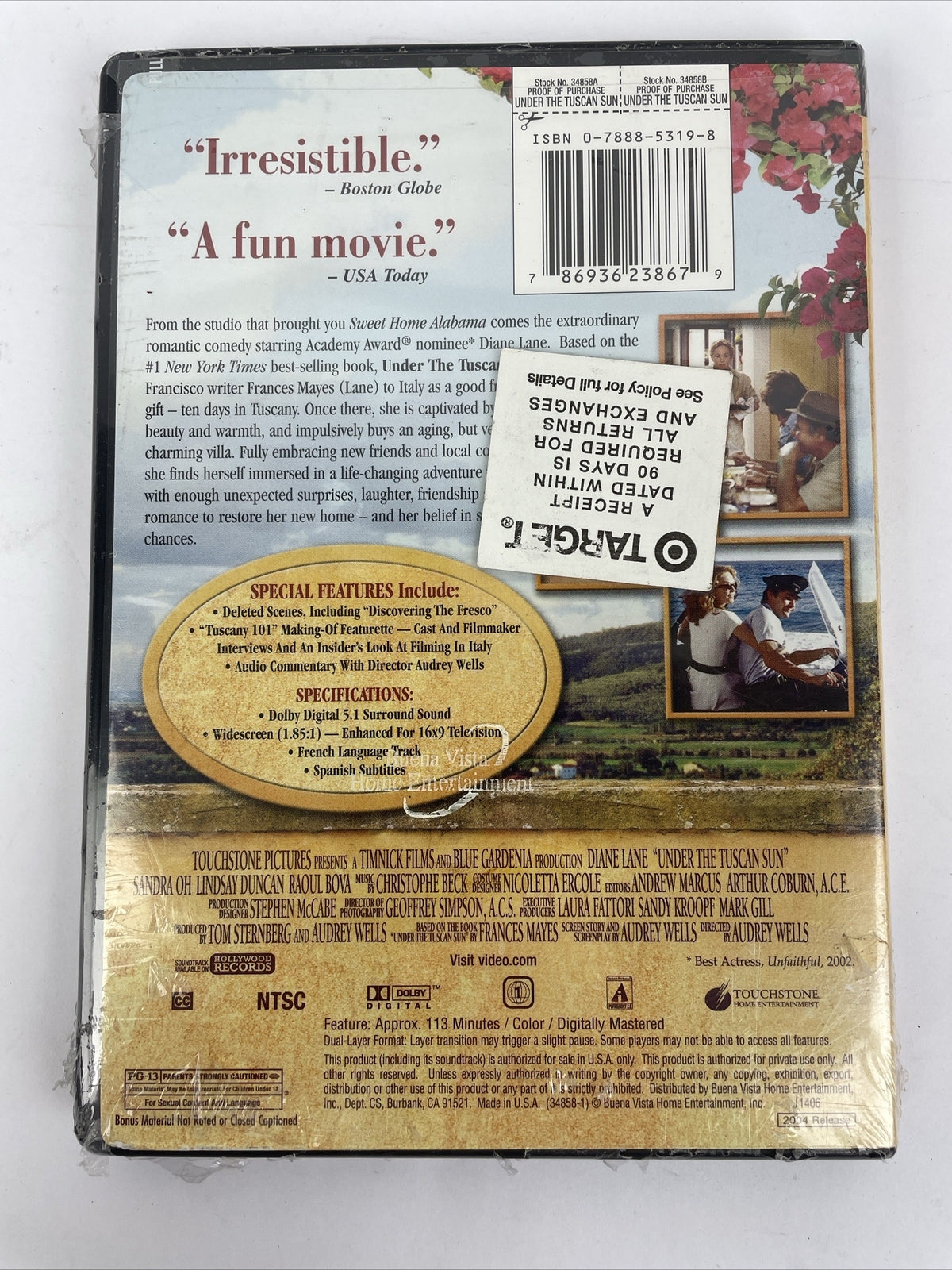 Under the Tuscan Sun ( DVD Video ) Widescreen Diane Lane - Brand New Sealed