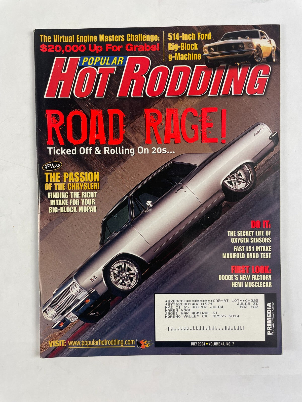 July 2004 Hot Rodding Magazine Ticked Off and Rolling On 20s Passion Chrysler
