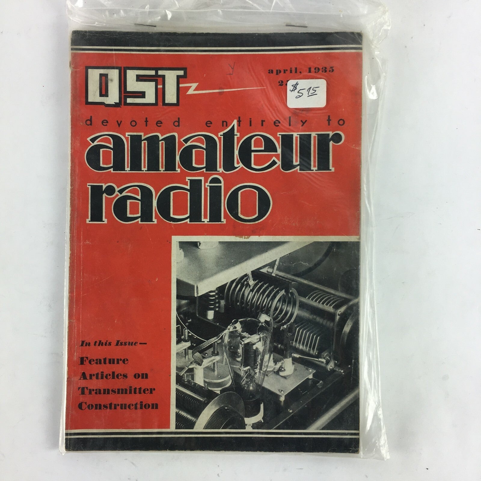 April 1935 QST Amateur Radio Magazine Feature Article on TransmitterConstruction