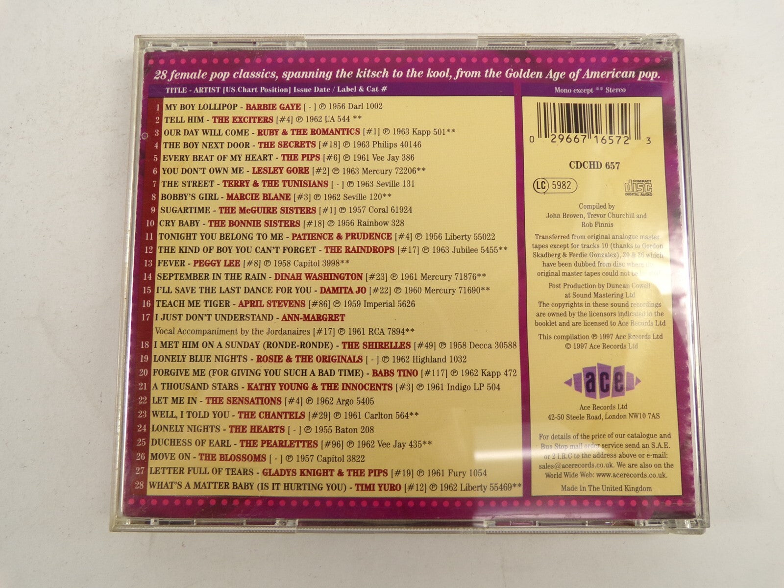 Early Girls Vol 2 Tell Him Bobby's Girl The Street Cry Baby Sugartime CD#48