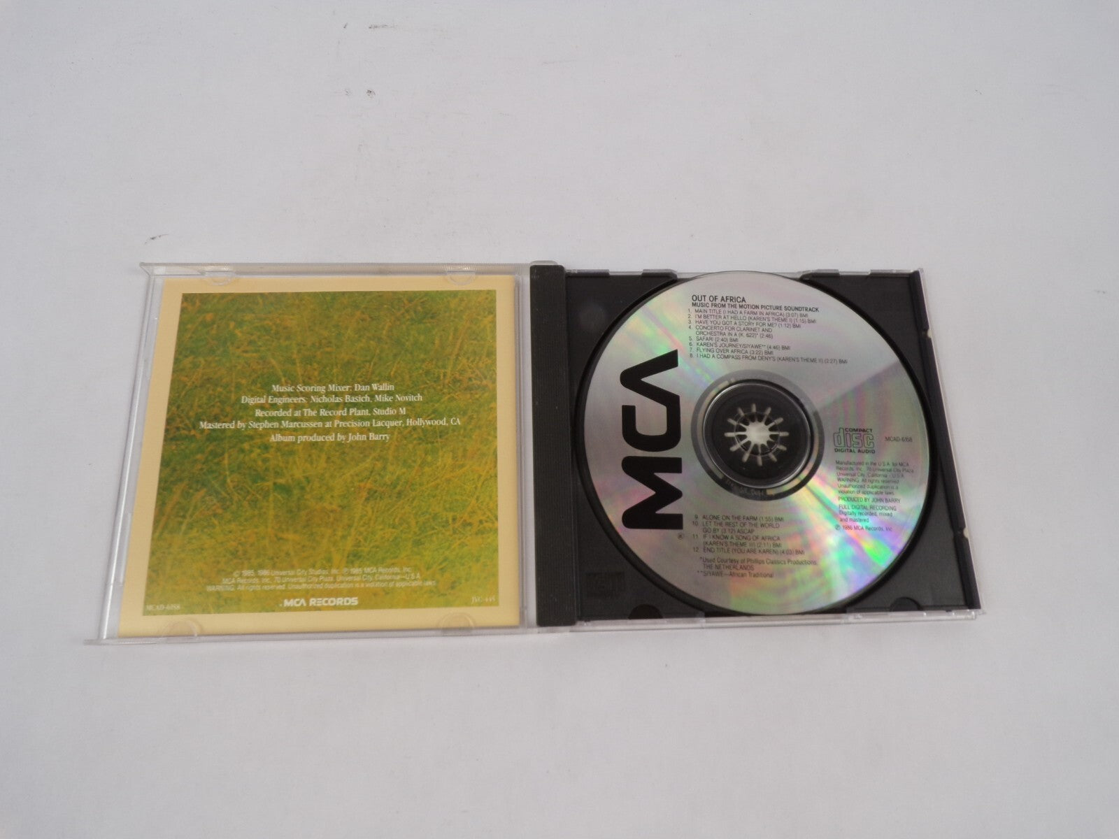 Music From The Motion Picture Soundtrack Out Of Africa Main Title I'm BetteCD#68