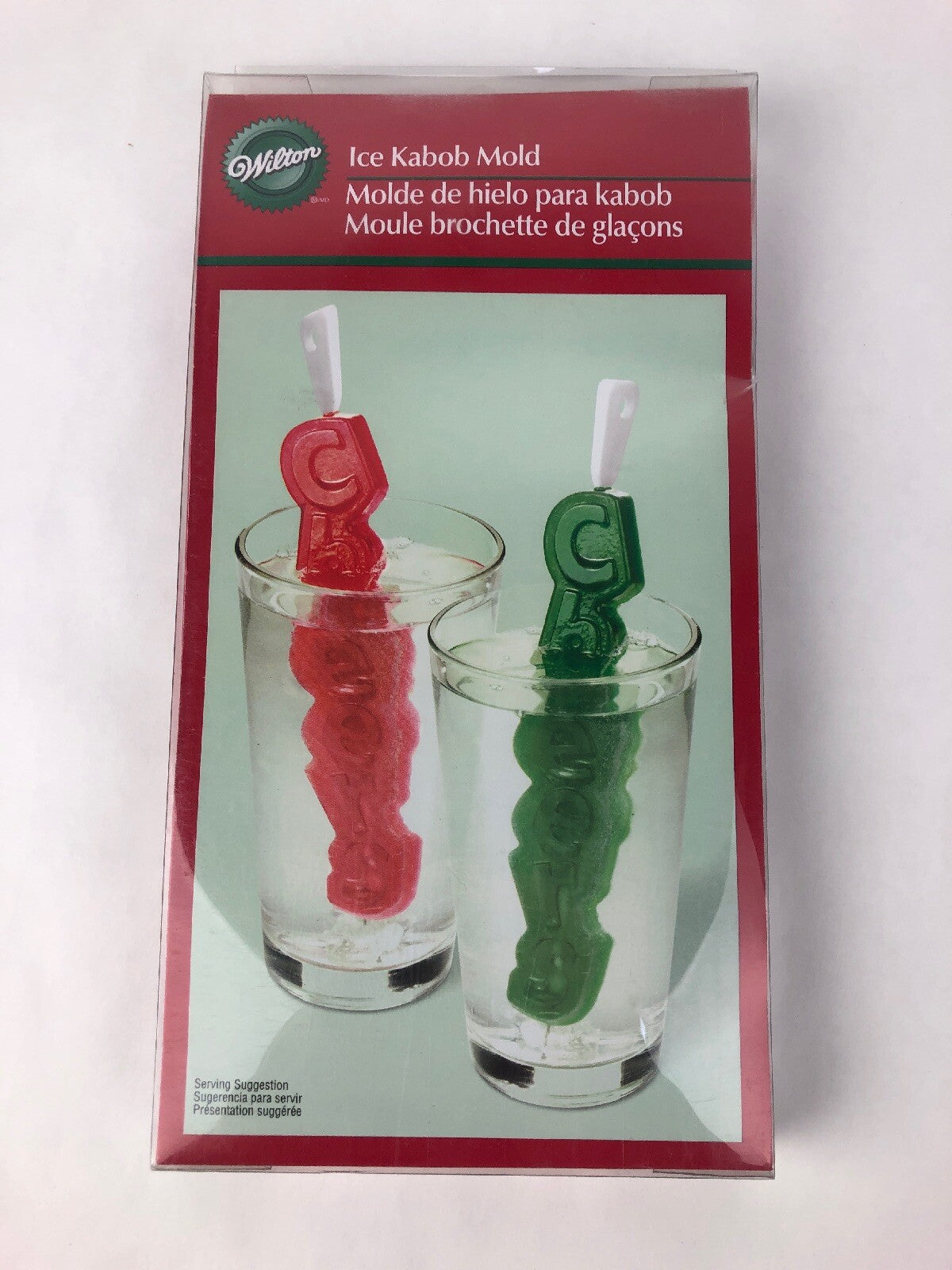 2 x Wilton CHEERS Ice Kabob Mold Red Silicone Tray Swizzle Stick -Party Favorite