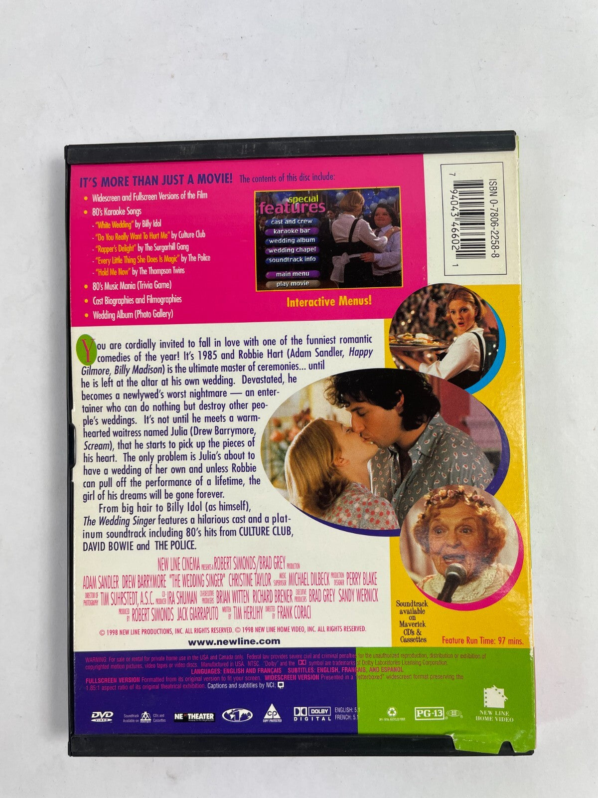 Adam Sandler Drew Barrymore The Wedding Singer DVD Movie