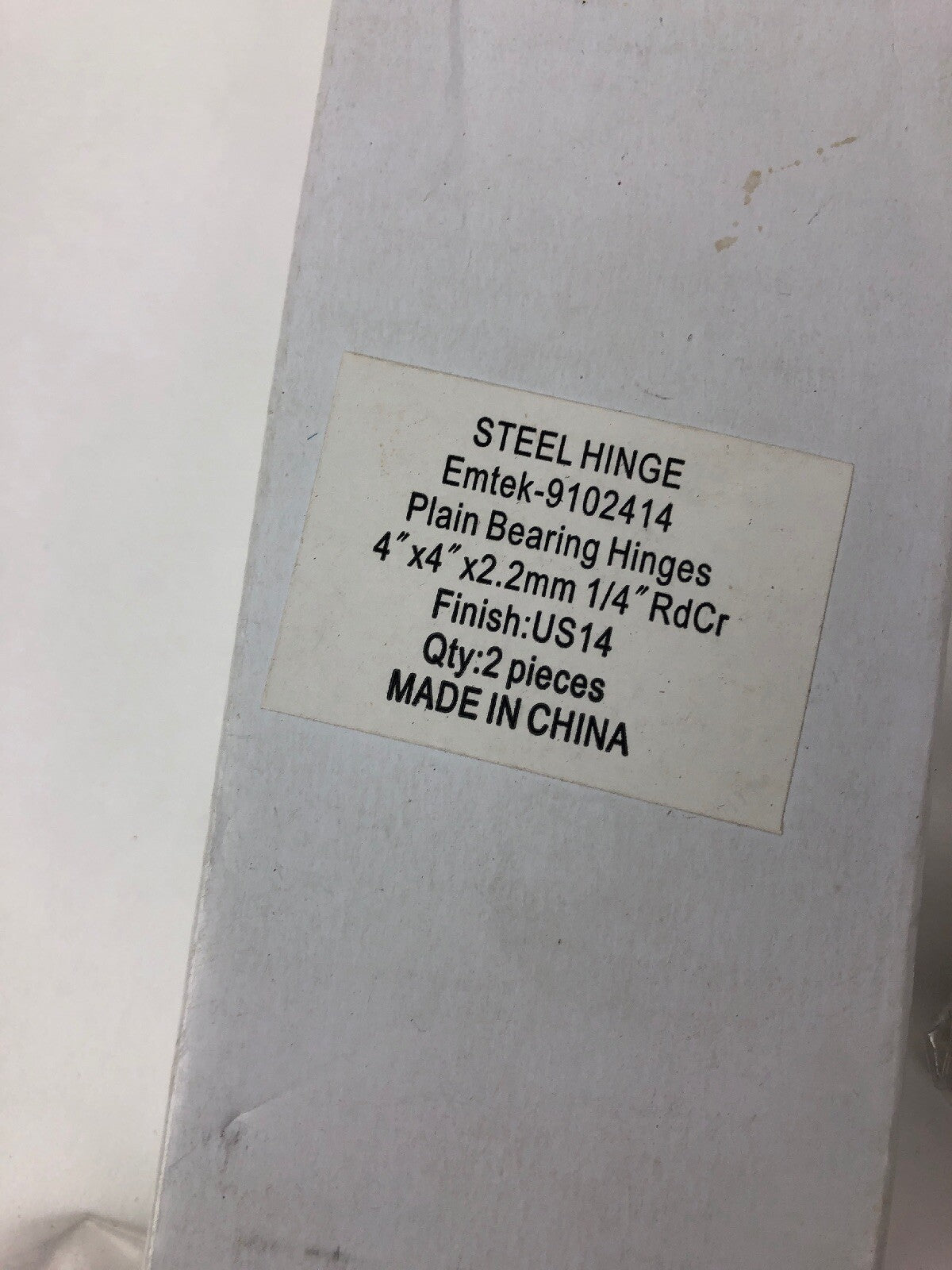 Emtek 9102414 Plain Bearing Hinges, 4 inch, 2.2mm 1/4” RdCr US14 Chrome , 2 Pcs