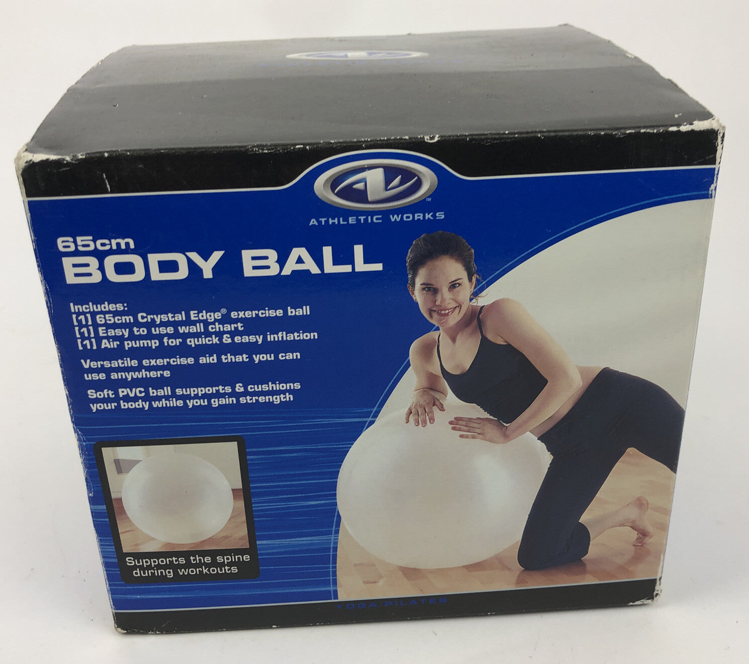 Athletic Body Ball With Pump 65cm / 25.6” And Easy To Use Wall Chart New Sealed