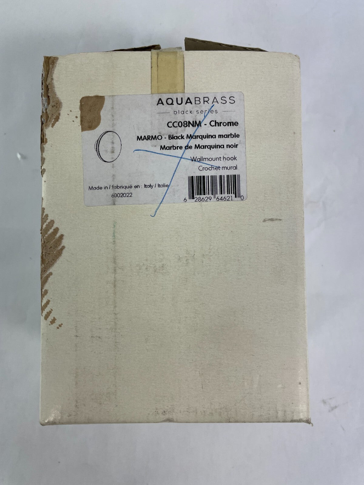 Aqua Brass MARMO black marquina marble wall mount hook CC08NM bathroom accessory