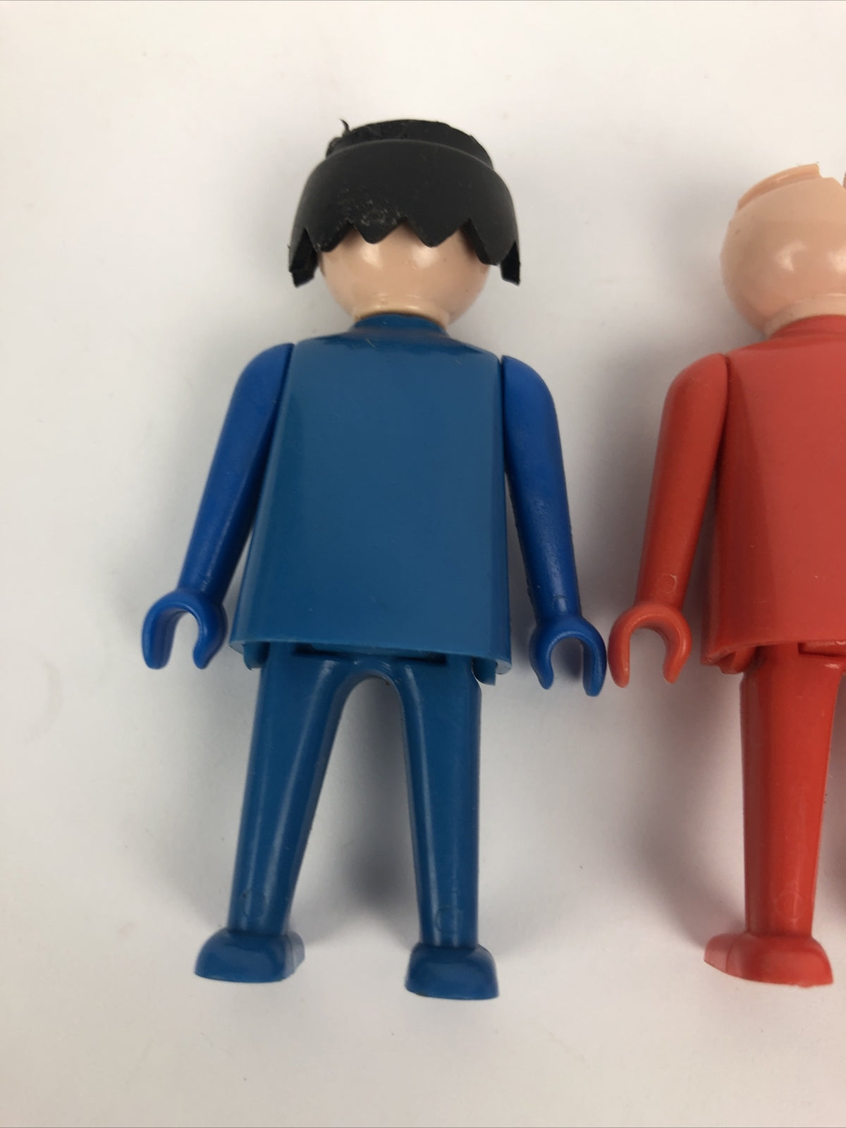 2 x 1974 Playmobil Geobra Blue And Red Figures - Fast Free Shipping