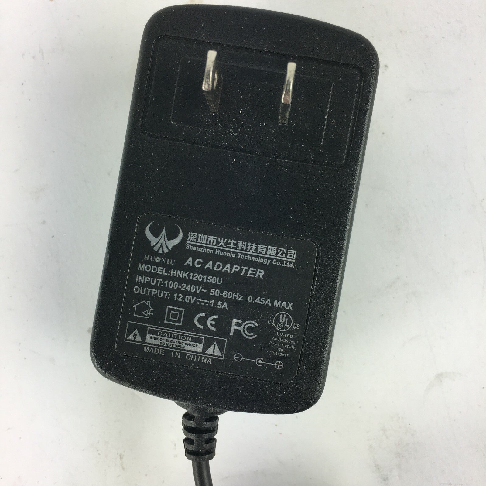 Genuine Huoniu HNK120150U Output 12V 1.5A Power Supply Adapter A55