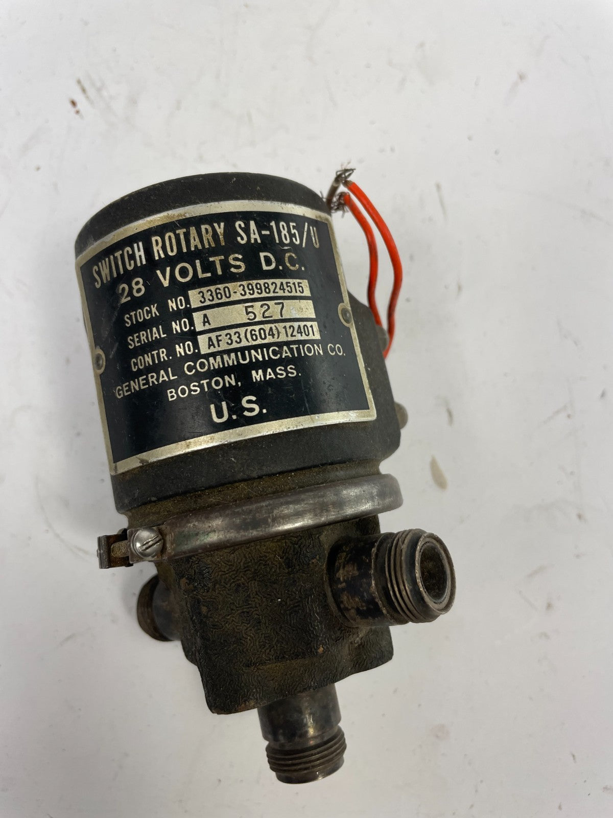General Communication Co. SA-185/U rotary switch 28 volts D.C.