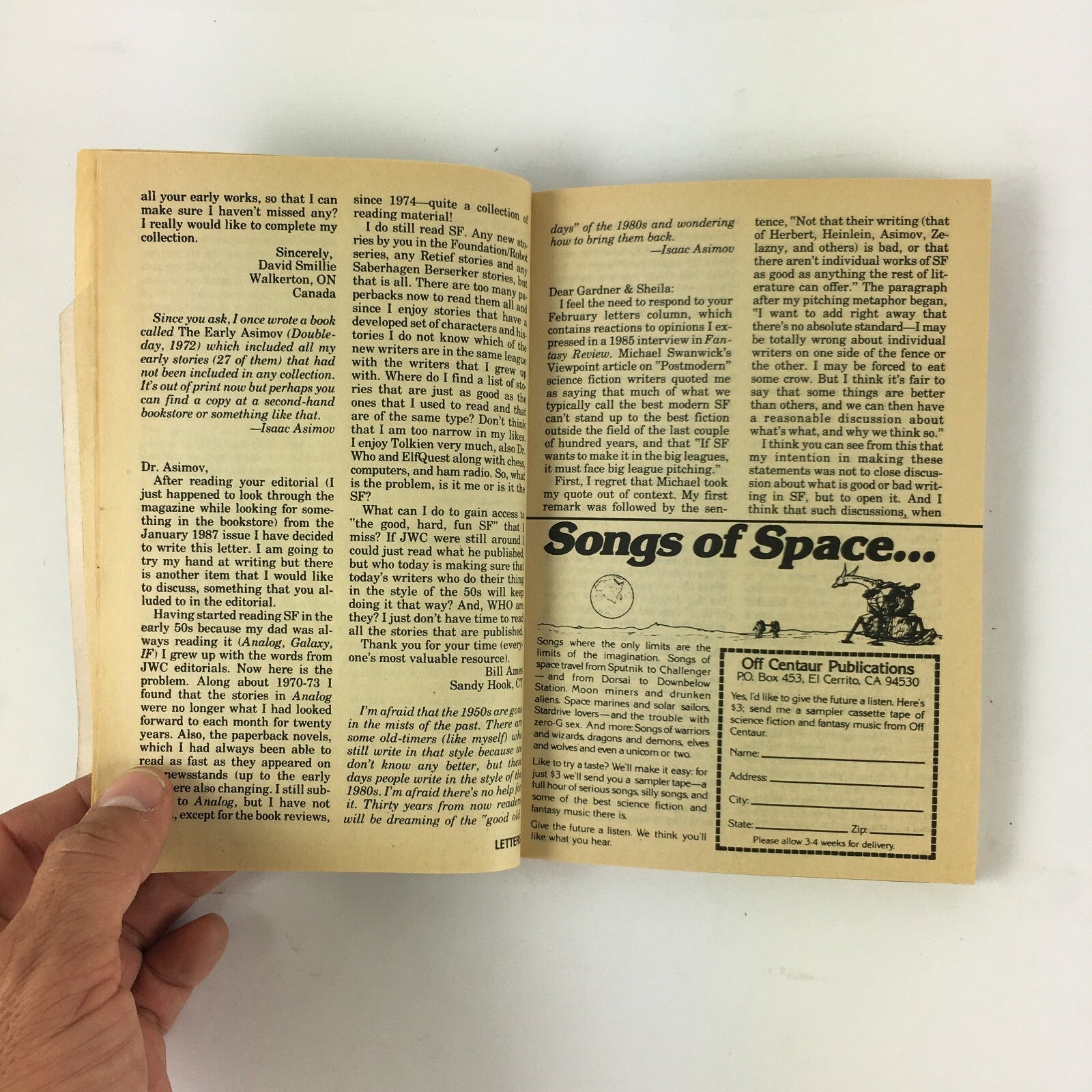 October 1987 IsaacAsimov's Science Fiction Magazine Kim Stanley RobinsonJackDann