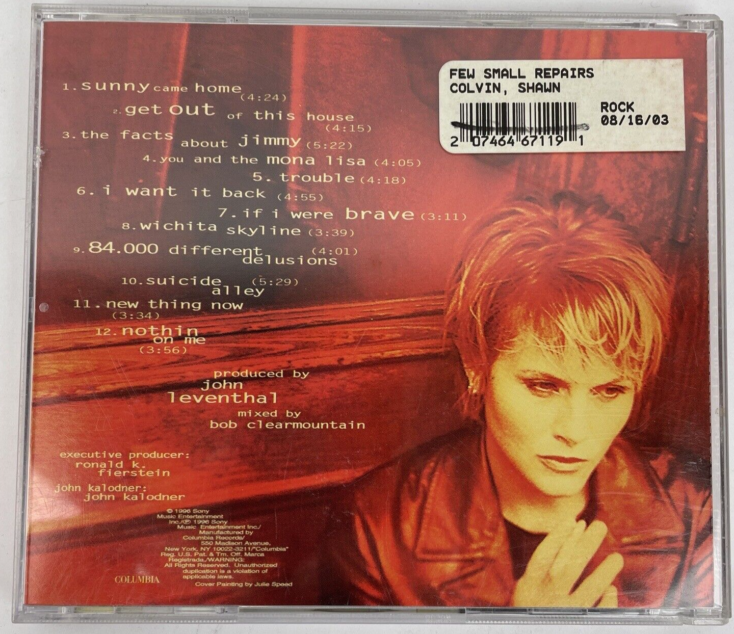 Shawn Colvin Digital Audio CD - A Few Small Repairs - 1996 Sony Music VGC CD