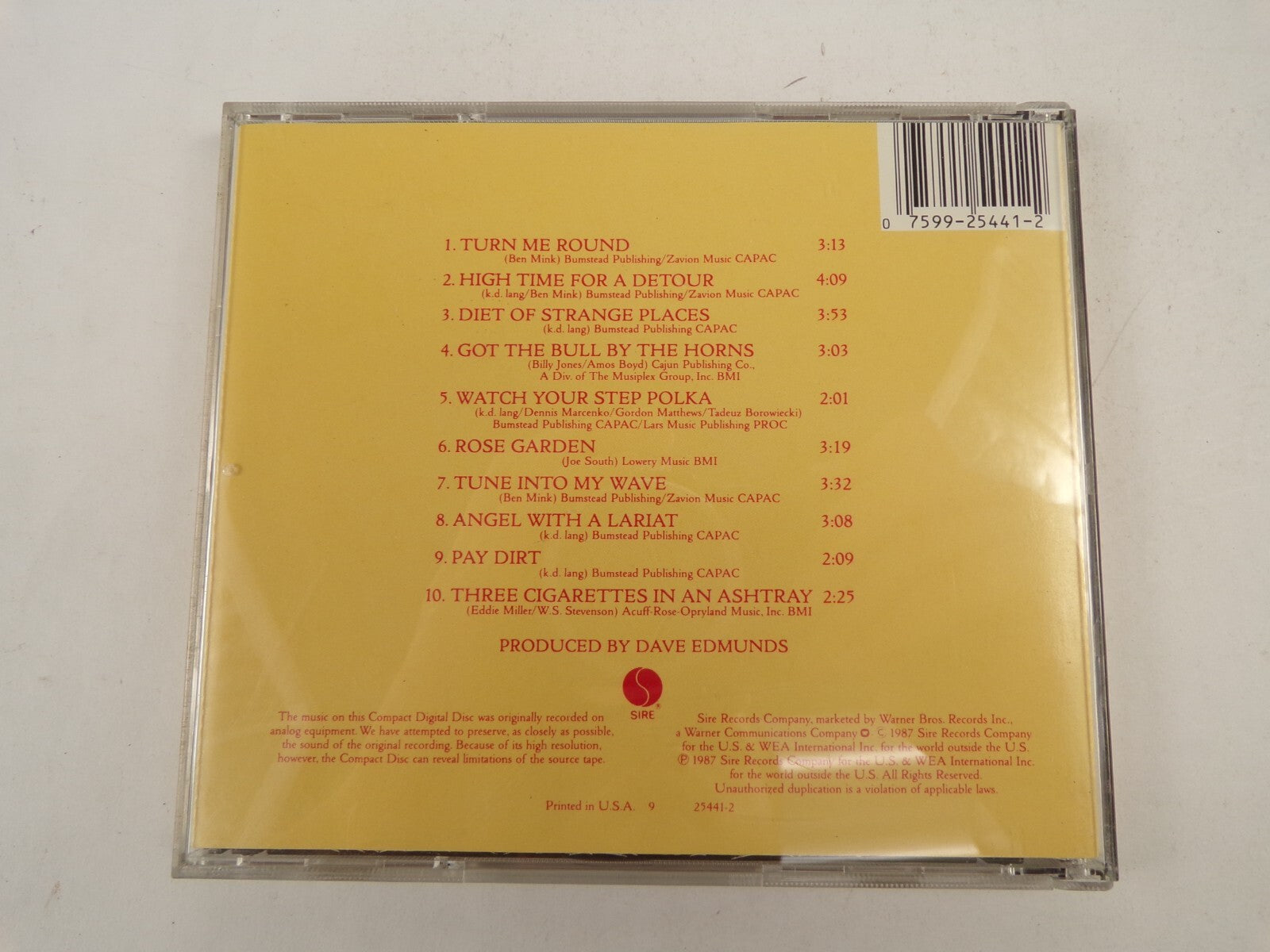 KD Lang And The Reclines Angel With A Lariat Rose Garden Pay Dirt CD#45