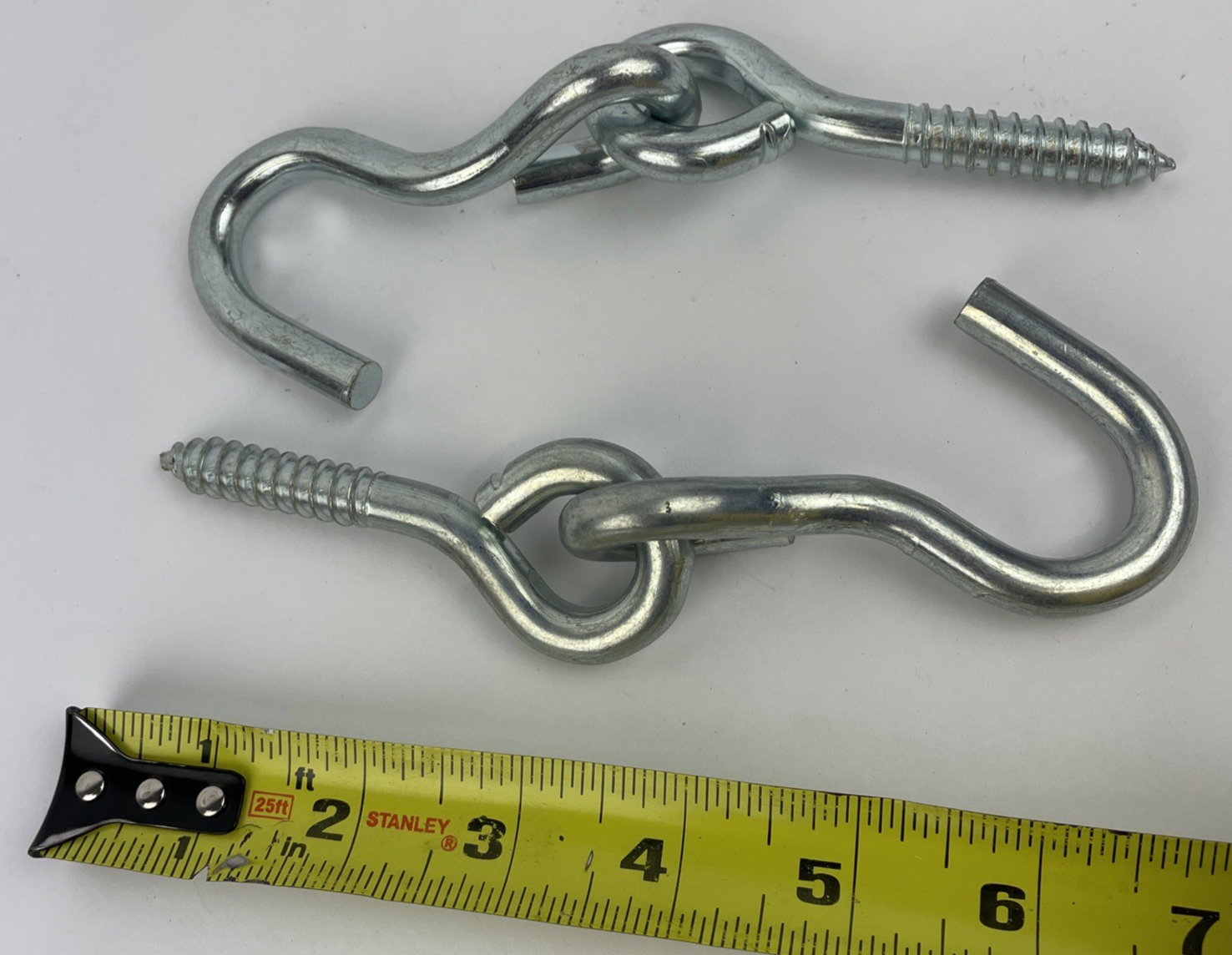 Lot 2 x 3/8". X 3-1/2" Hammock Hook Lag Thread Style Lag Screw and Zinc-Plated
