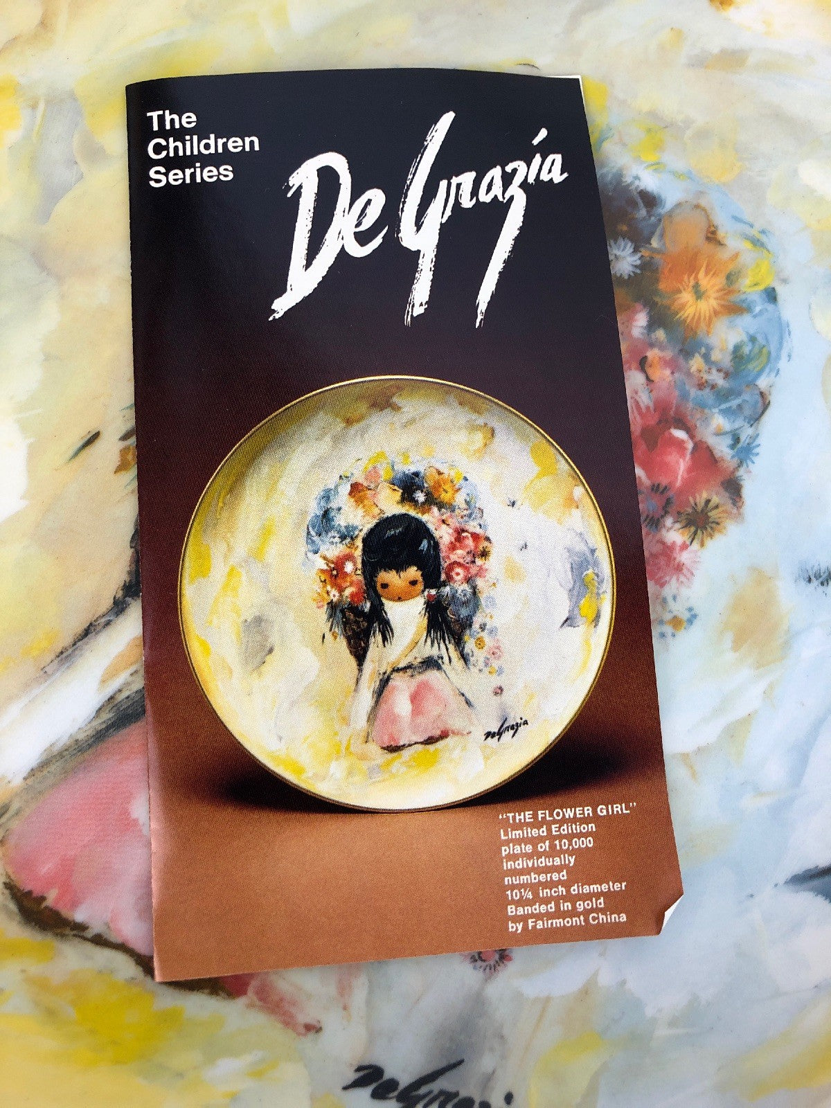 DE GRAZIA THE FLOWER GIRL 1978 10 1/2 Limited Edition China Plate #7219 - 10,000