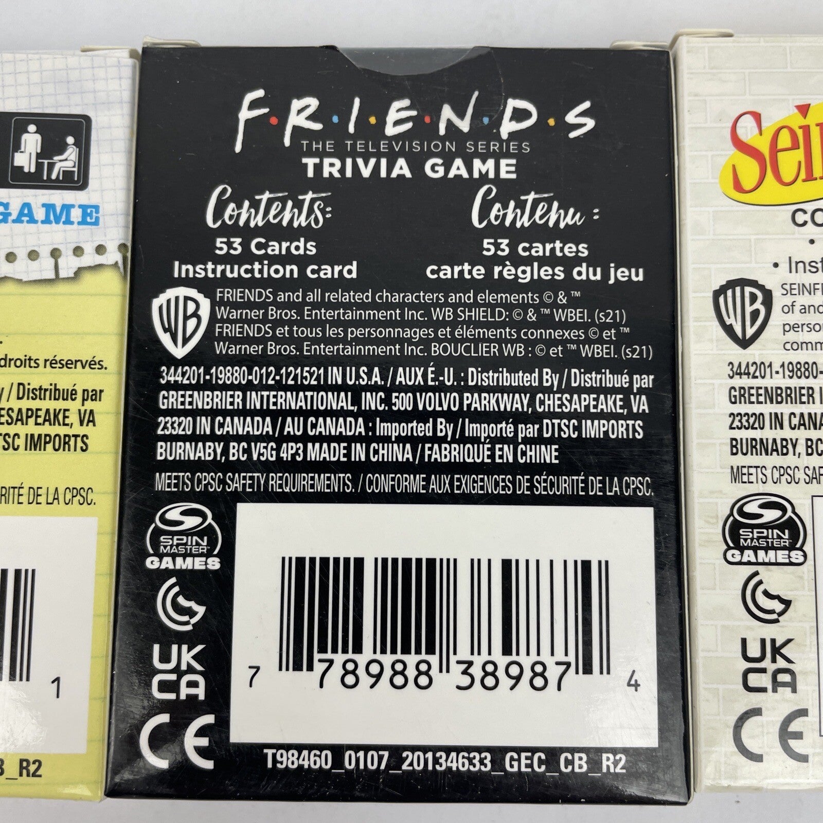 3 Brand New Sealed Trivia Games Friends, The Office, Seinfeld. Spin Master Games