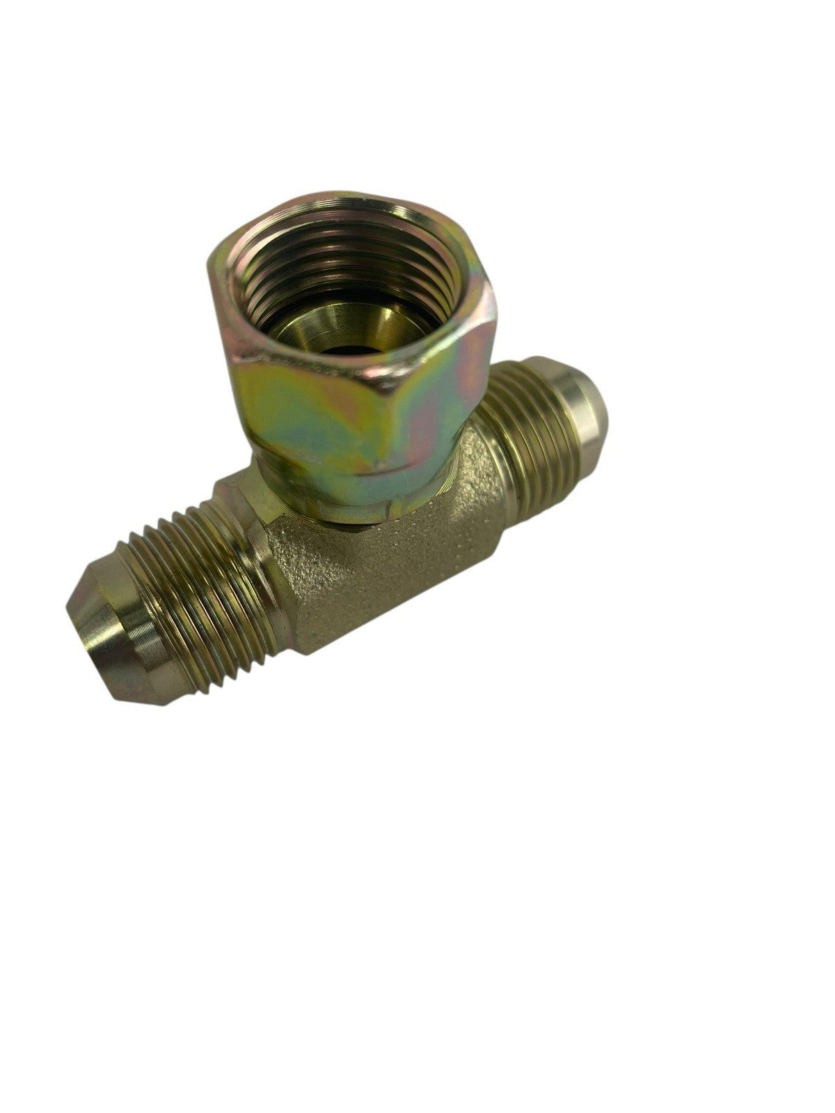 1/2" JIC Swivel Nut Branch #8 Tee 3/4"-16 thread Male x Female hydraulic fitting