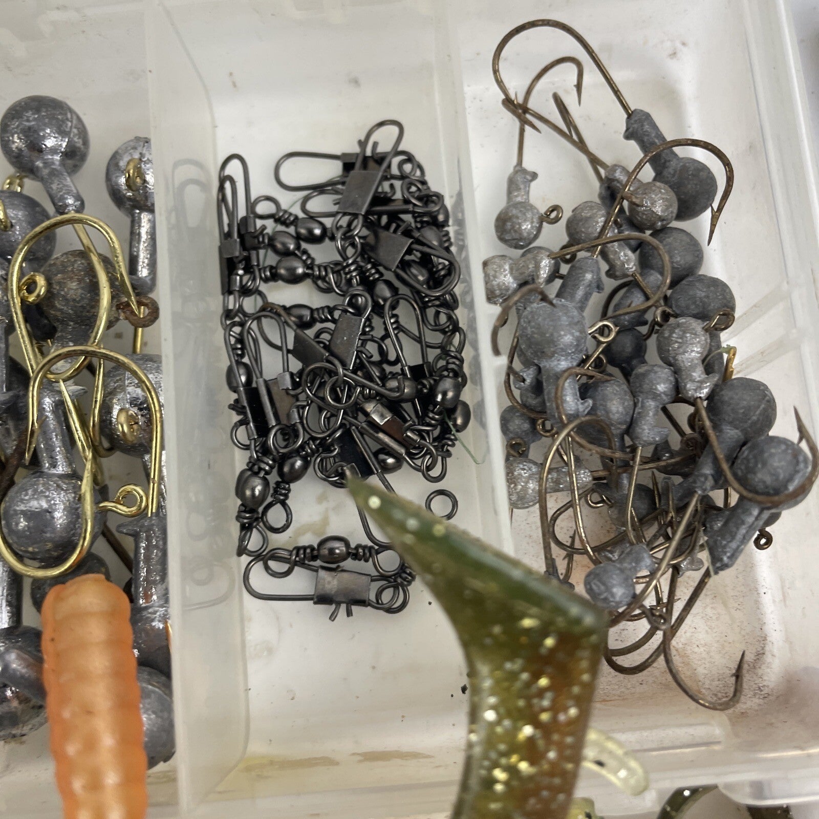Huge Lot Bass Fishing Soft Lure - Worms Minnows Jig Grub Fishtrap Plastic Rubber