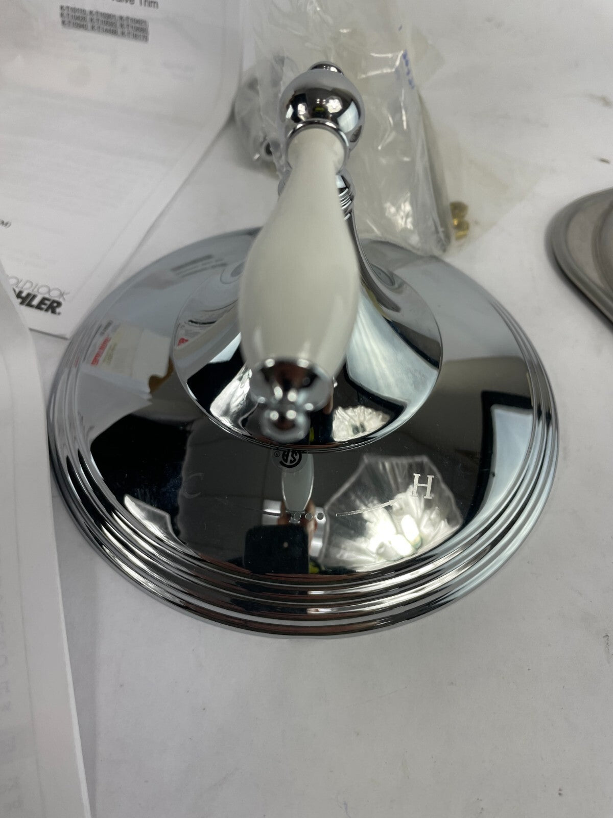 Kohler T10301-4P-CP Finial thermostatic valve trim polished chrome bathroom control
