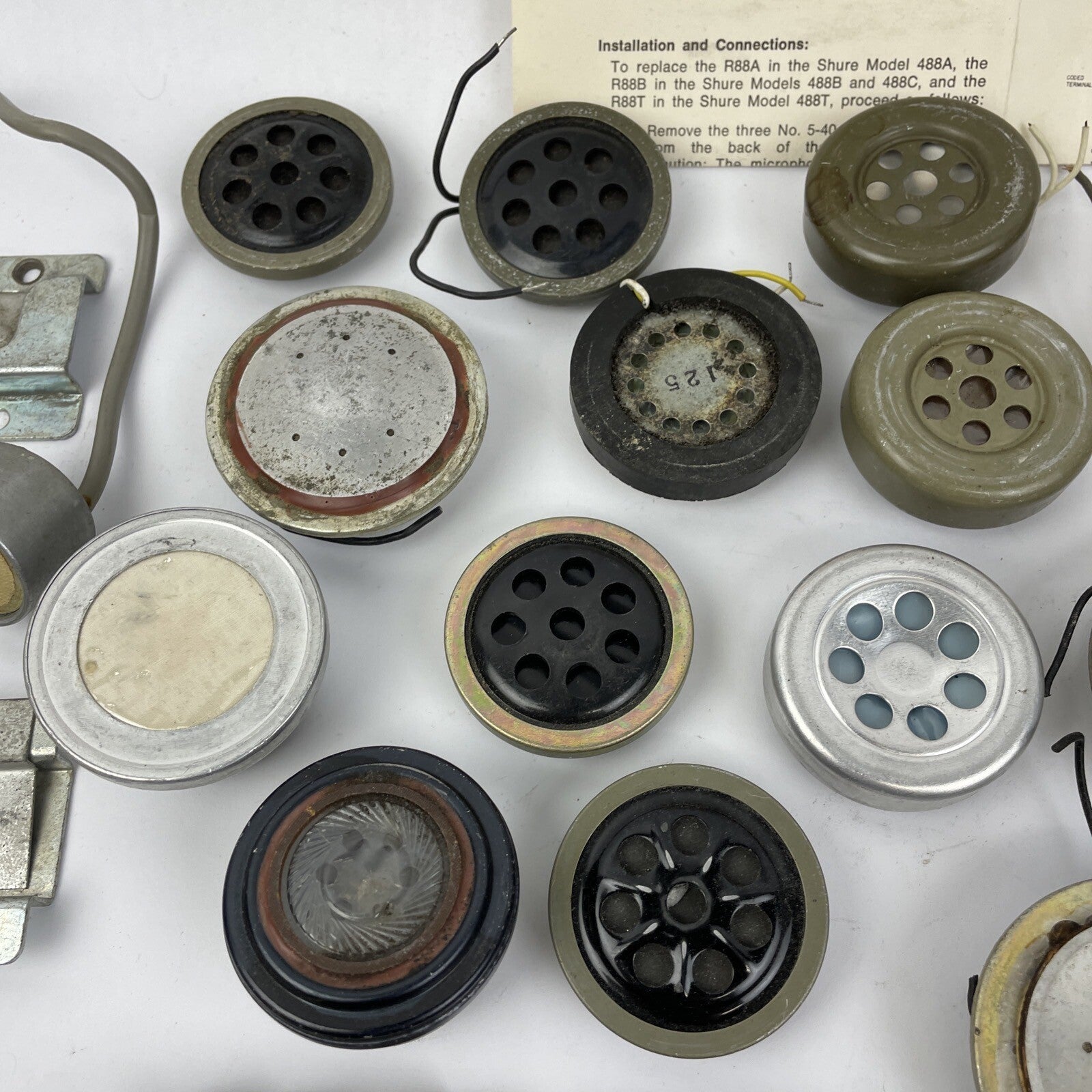 Vintage Motorola SHURE Horn Speaker Microphone Parts Lot - LOOK