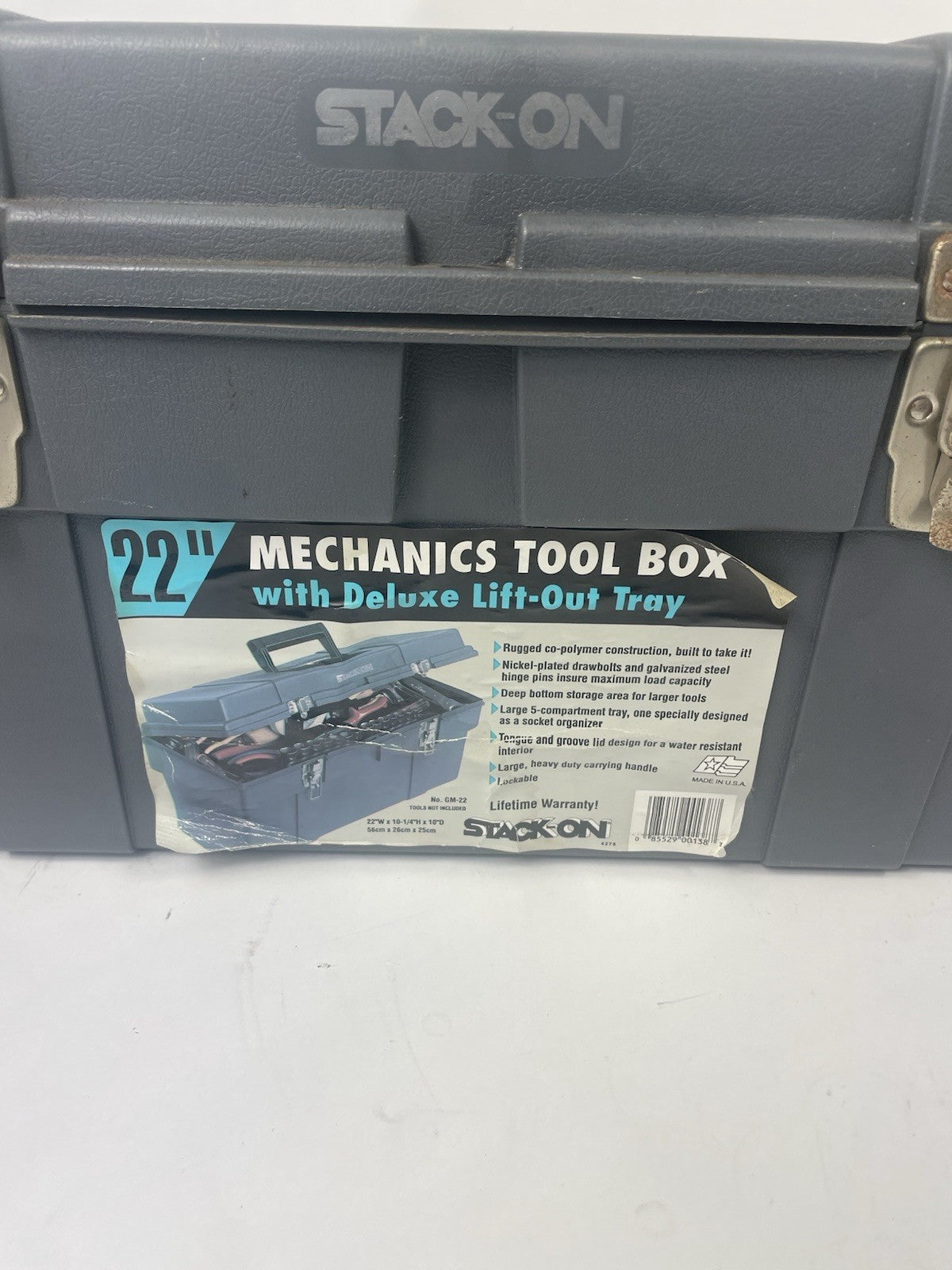 Stack-On Professional Plastic 22" Tool Box Metal Clasps Lockable W Tool Tray