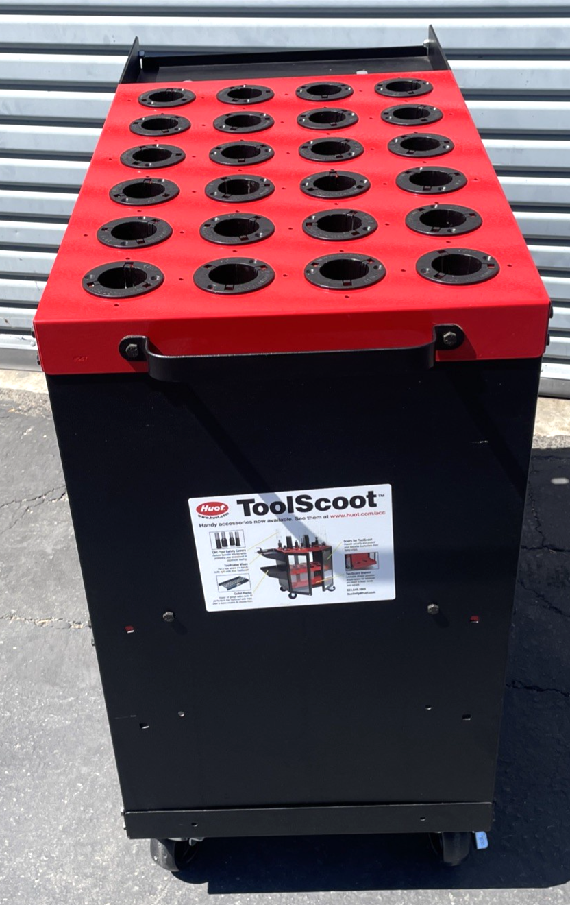 Huot Toolscoot Cat40 40 Taper CNC Rolling Tool Cart 48pc Protective Tool Holder