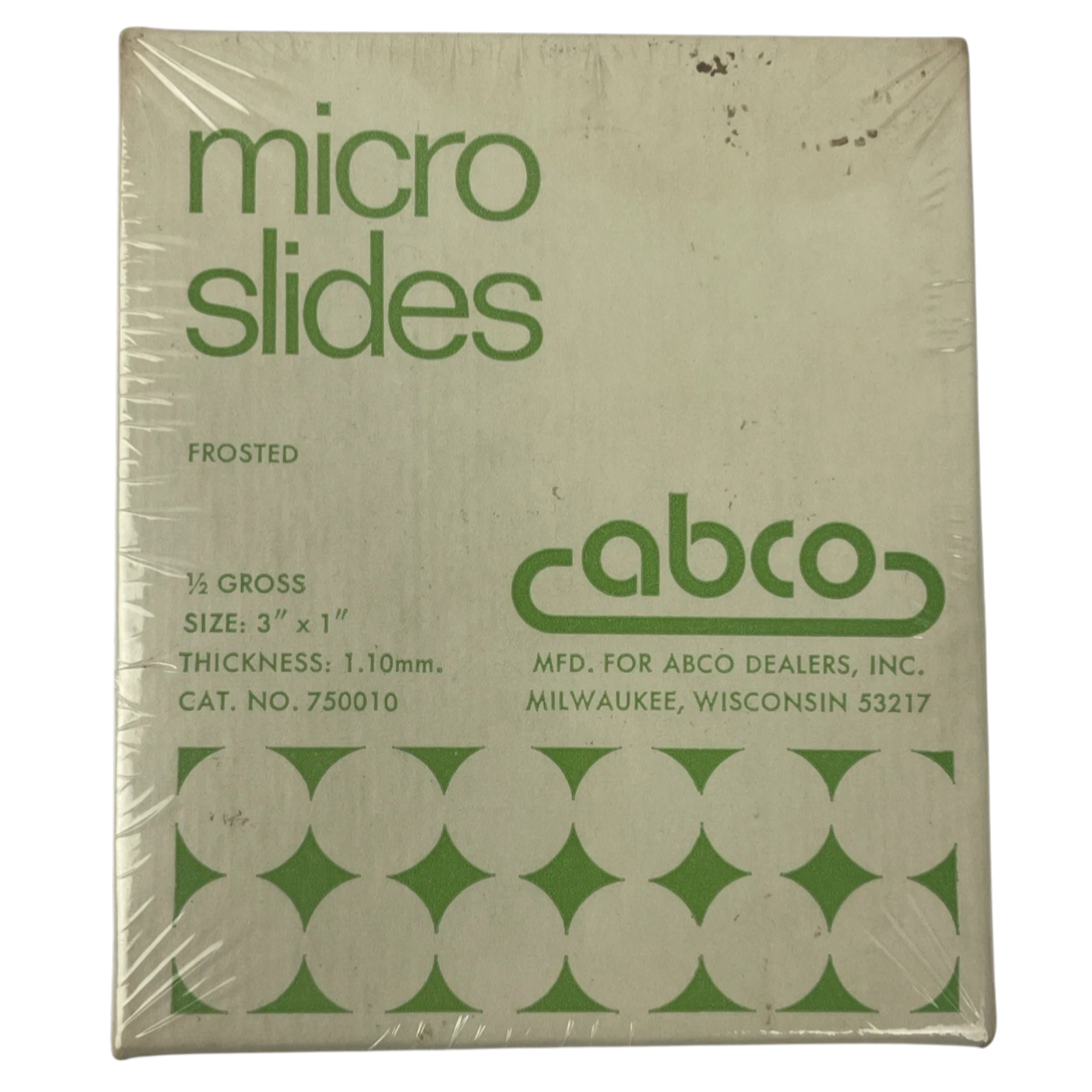 NEW Abco Micro Slides 1/2 Gross Frosted 3" x 1" 1.10 mm Cat. #750010