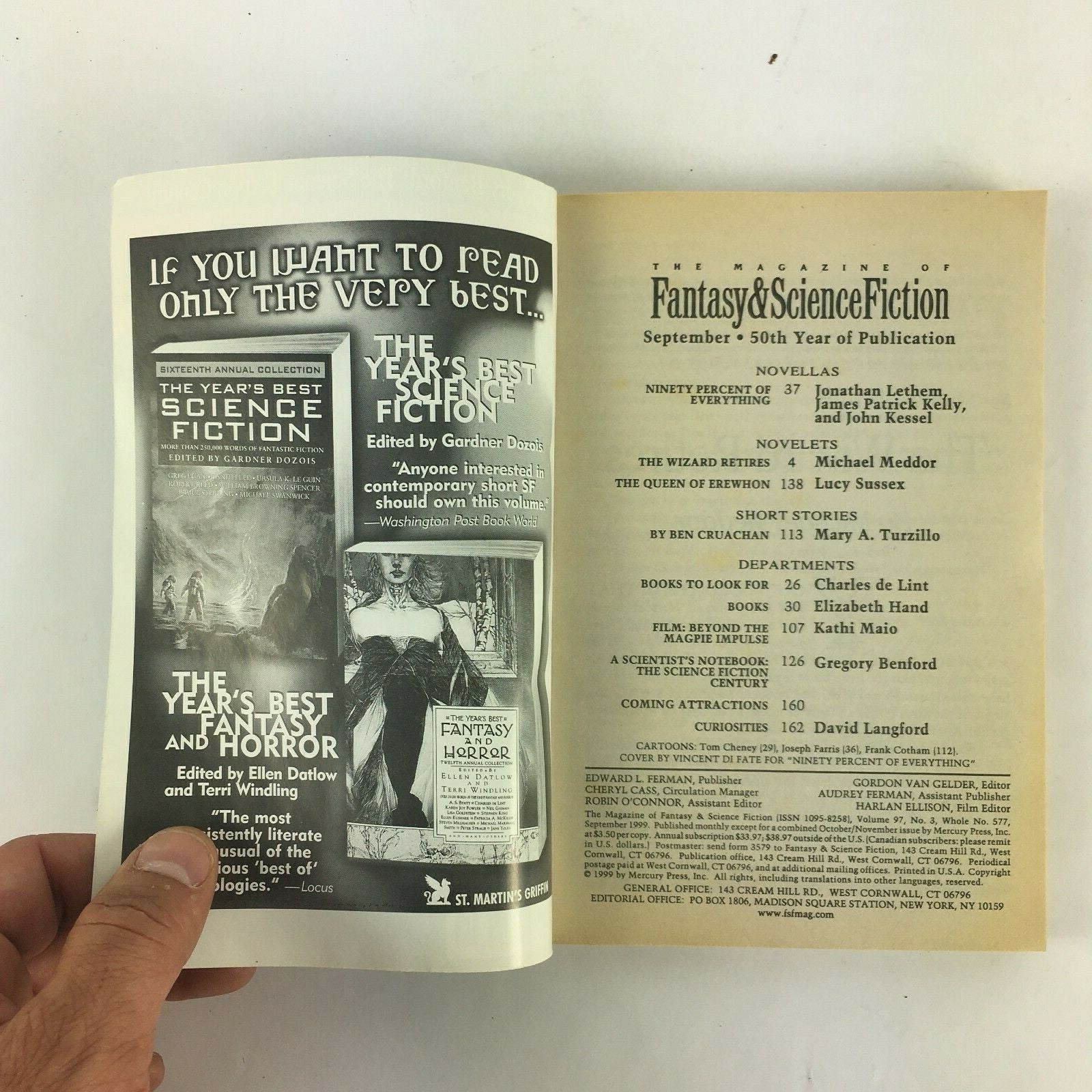 September Fantasy & Science Fiction Ninety Percent of Everything John Kessel