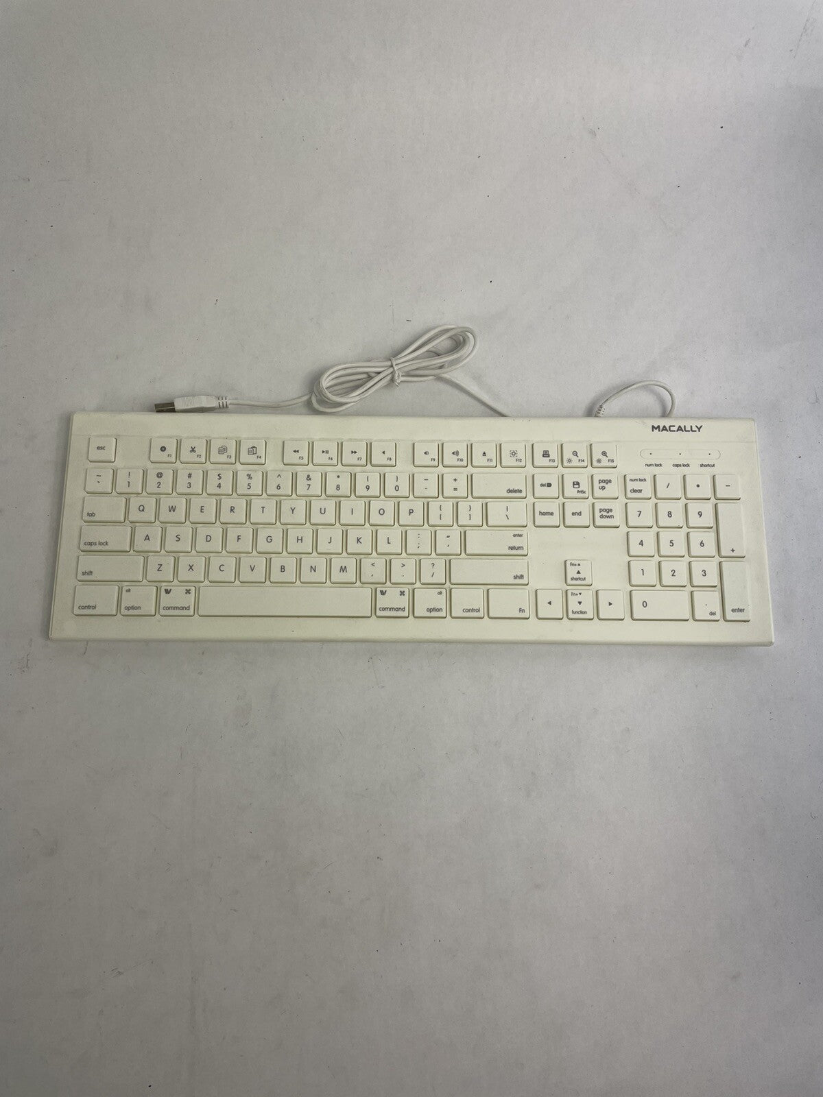Macally Full Size USB Wired Keyboard (MKEYE) for Mac and PC (White)