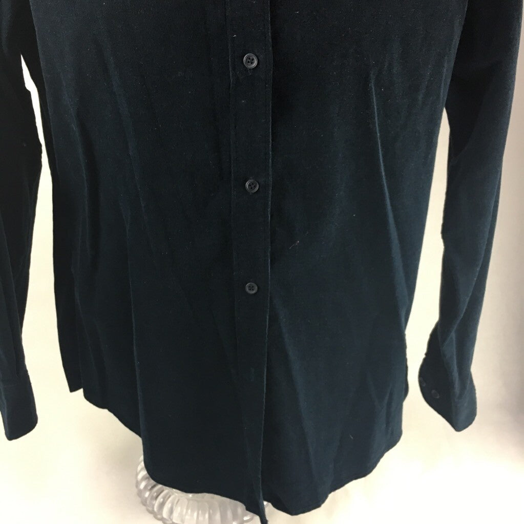 F By Faconnable Mens Button Front Shirt Blue Standard Cuff Long Sleeve Cotton 42
