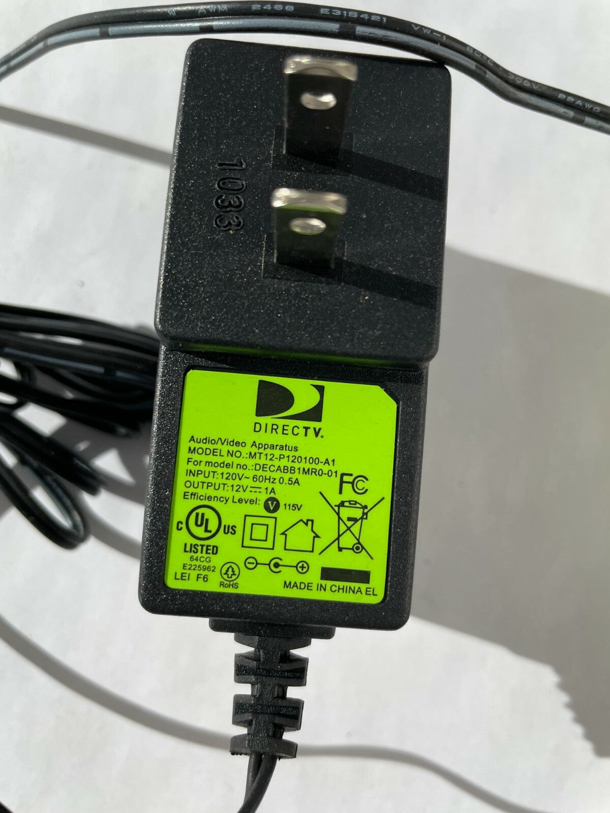 Genuine Direct TV MT12-P120100-A1 Output 12 V 1 A Power Supply Adapter A81