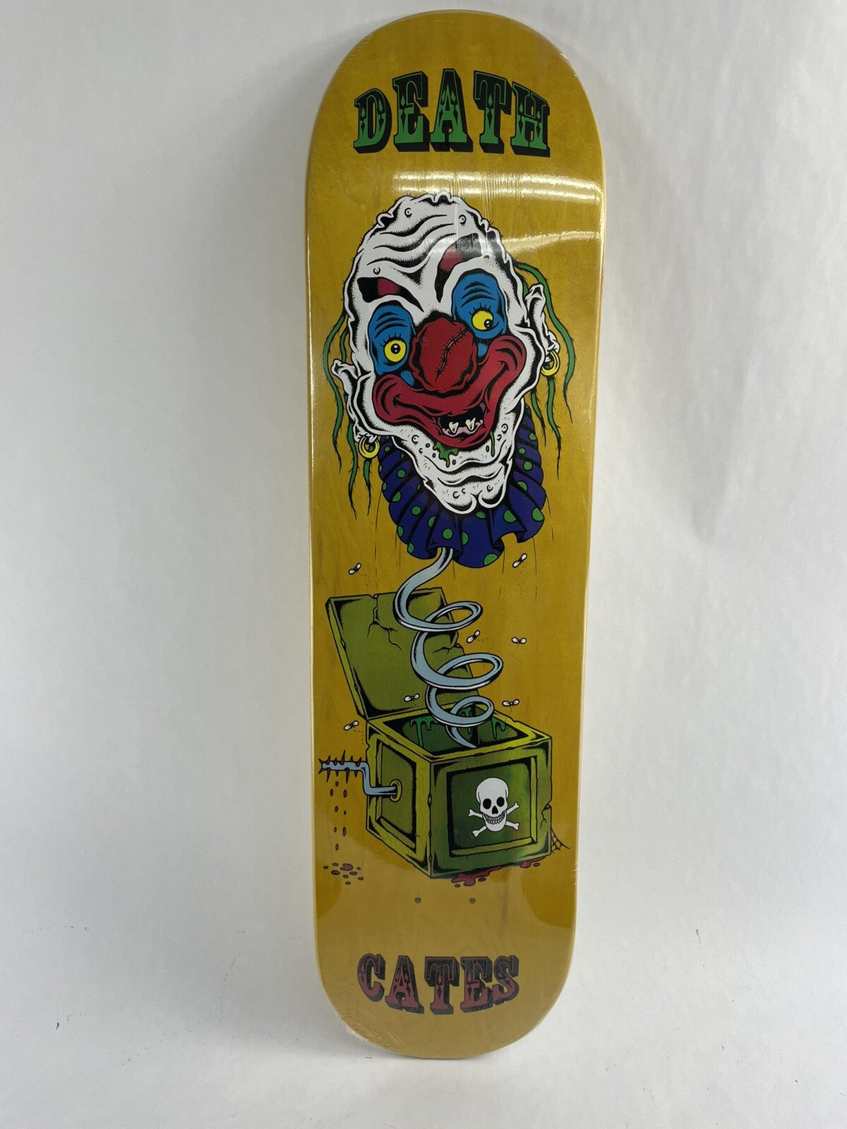 Dan Cates Jack in the Box Clown Pro deck Death Skateboards 8 " with grip
